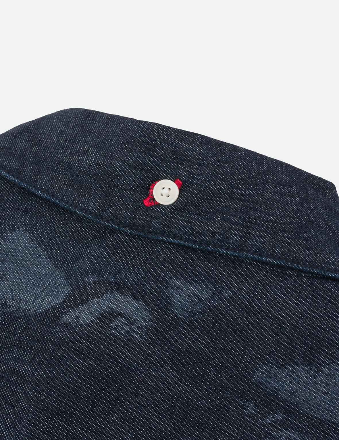 Hakutaku Laser Printed Relax Fit Denim shirt