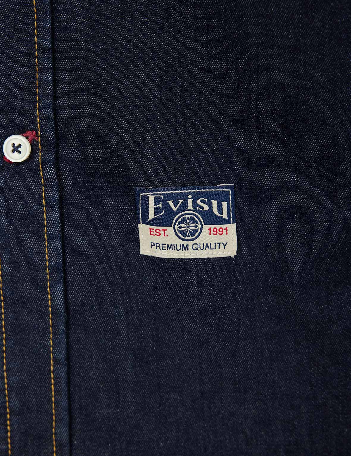 Hakutaku Daicock Printed Regular Fit Denim Shirt