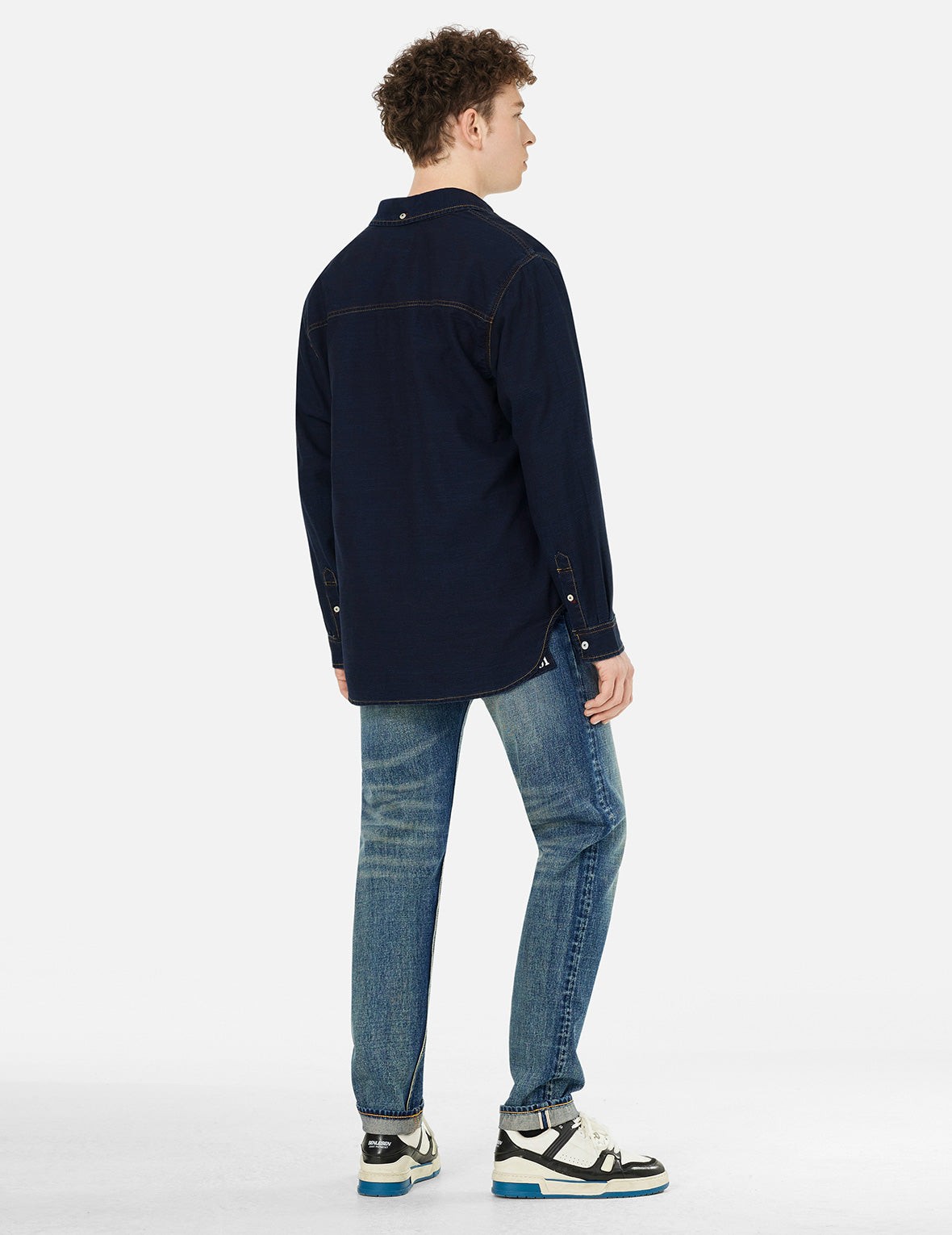 Seagull Print Regular Fit Denim Shirt