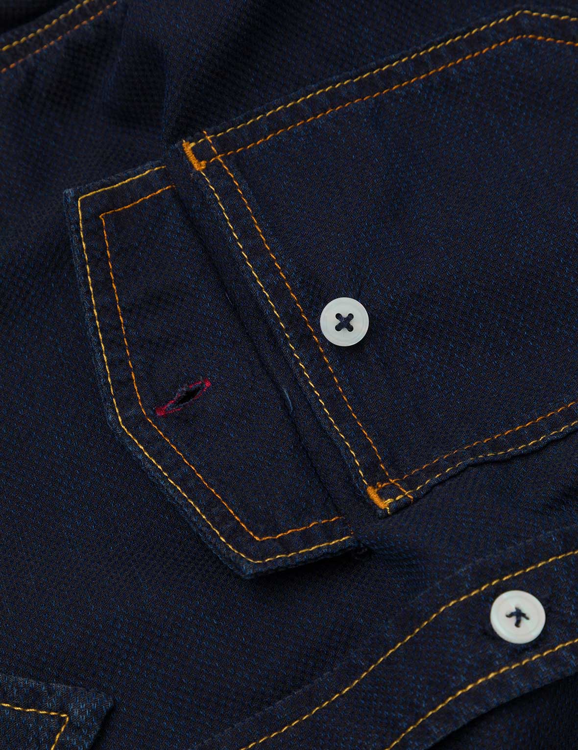 Seagull Print Regular Fit Denim Shirt