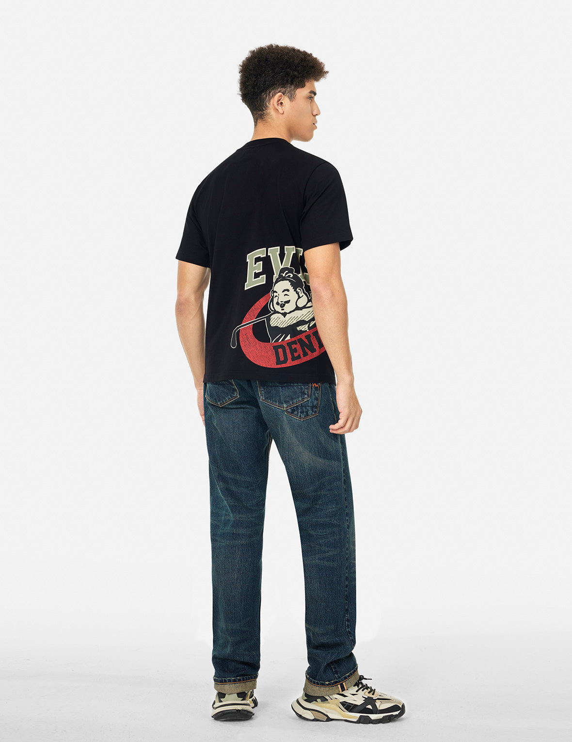 海鷗貼布刺繡水洗常規牛仔褲 #2000