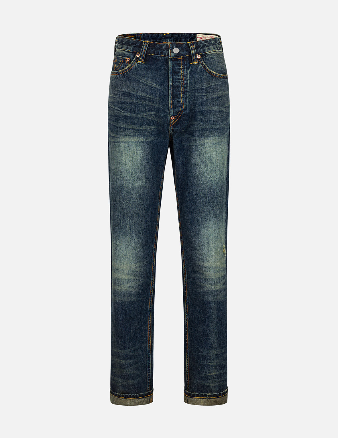 海鷗貼布刺繡水洗常規牛仔褲 #2000