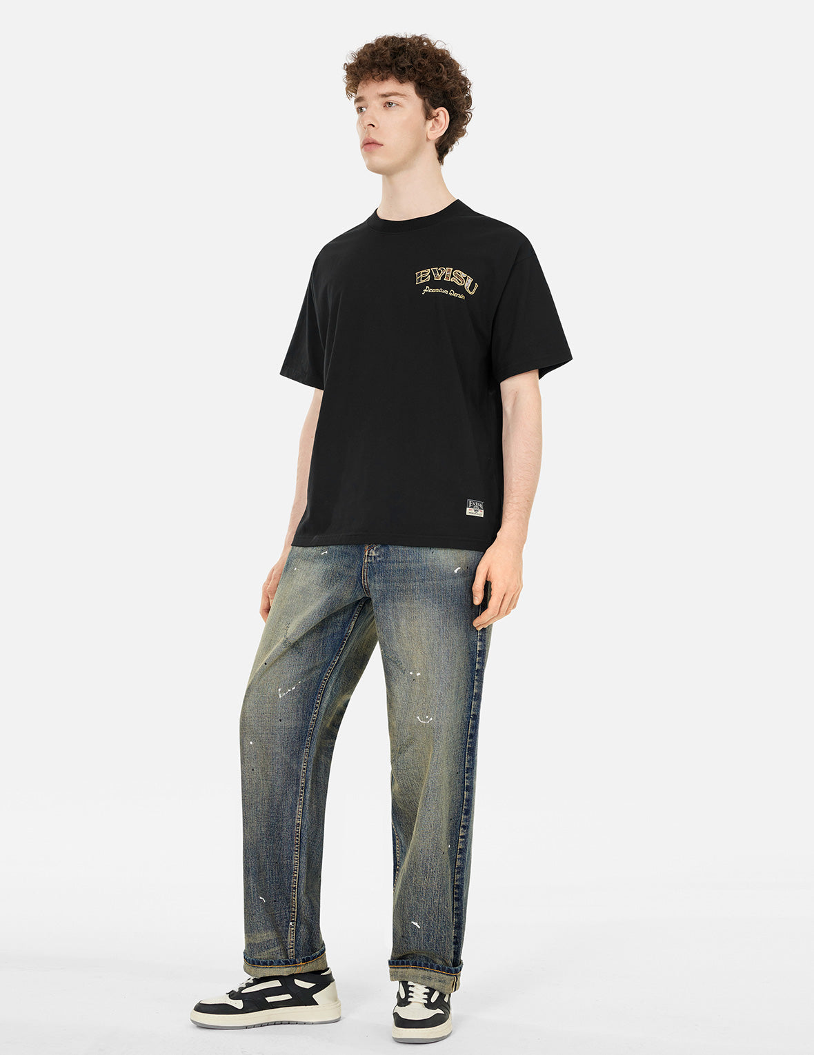 7-Pocket Design Vintage Washed Loose Fit Jeans #2038