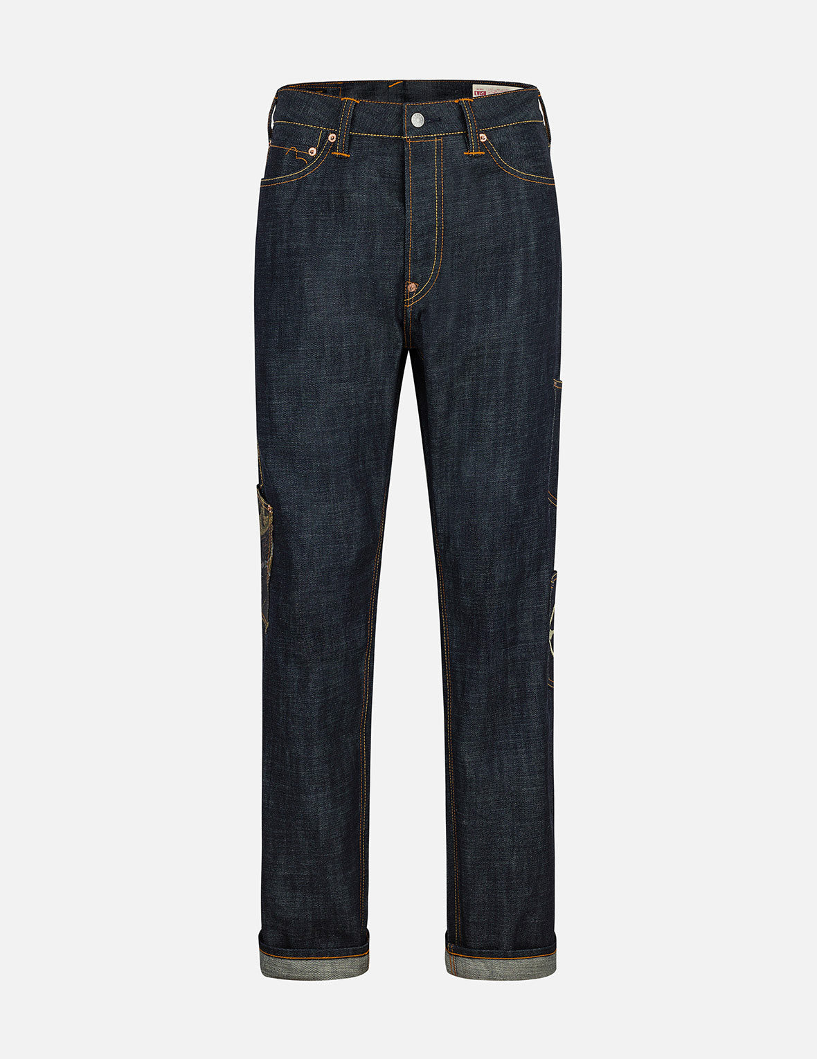 Multi-Pocket with Brocade Patch Regular Fit Jeans #2000