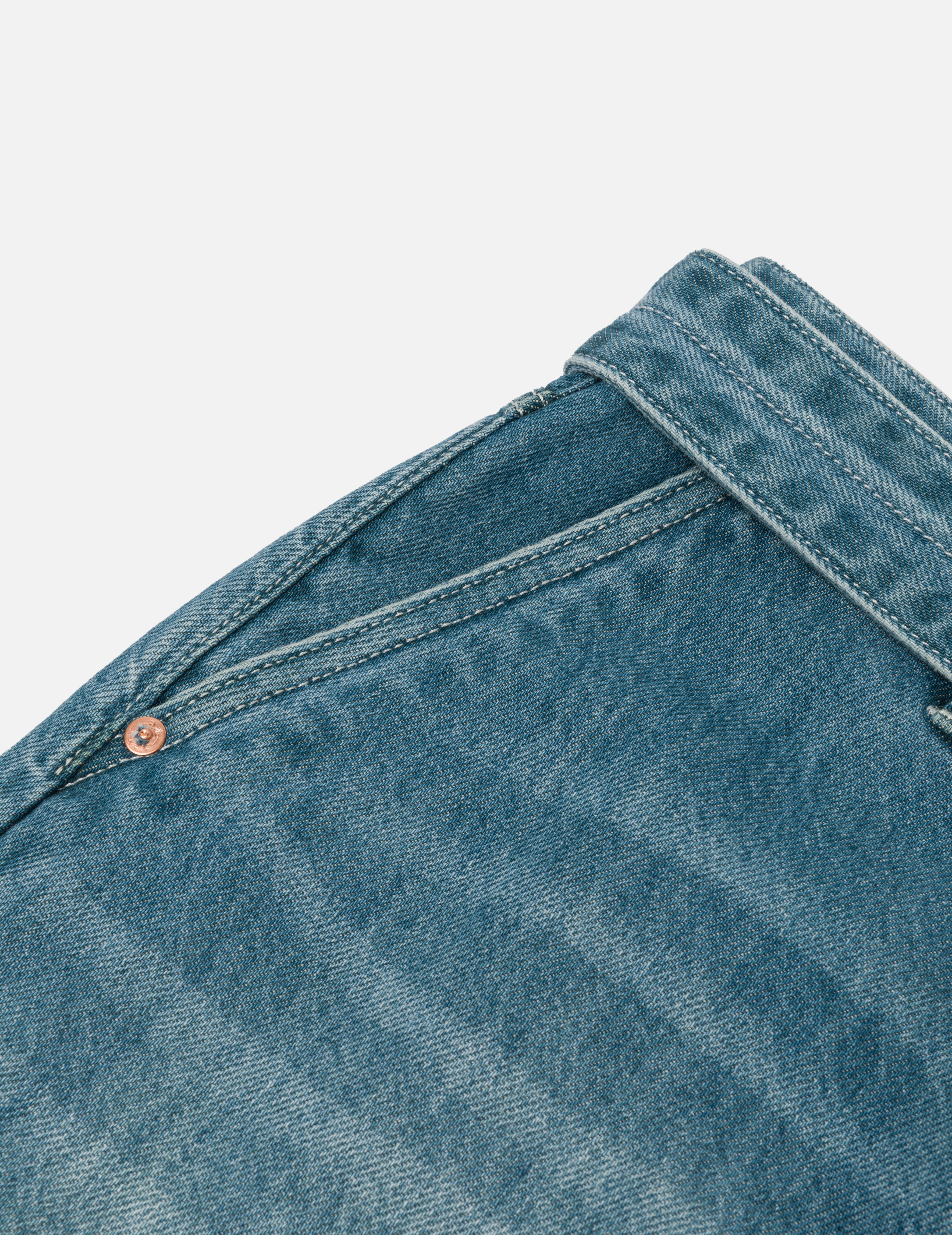 趣味海鷗印花口袋寬鬆版型牛仔褲 #2038