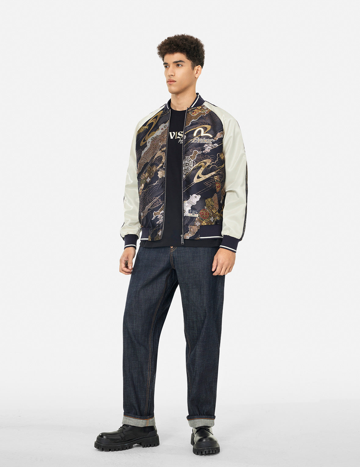 Kamon Brocade Appliqué Regular Fit Souvenior Jacket