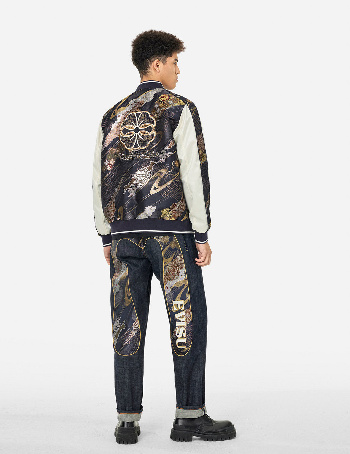 Kamon Brocade Appliqué Regular Fit Souvenior Jacket