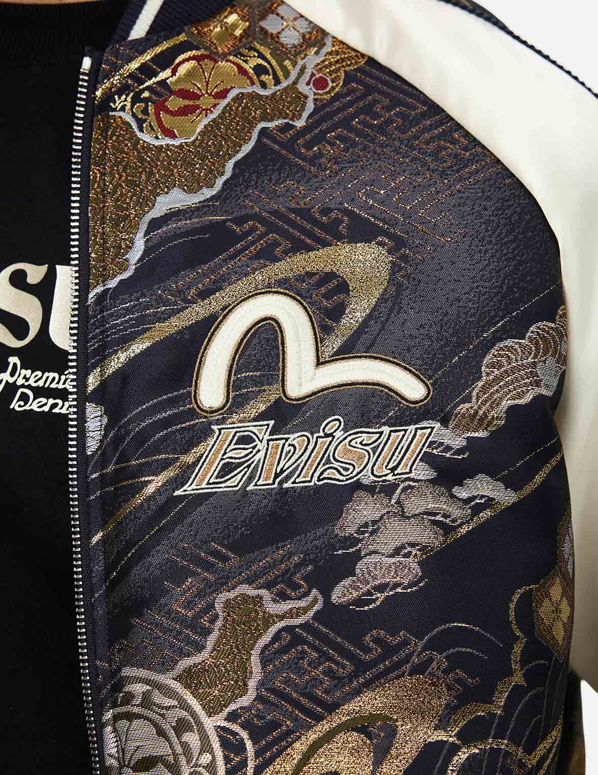 Kamon Brocade Appliqué Regular Fit Souvenior Jacket