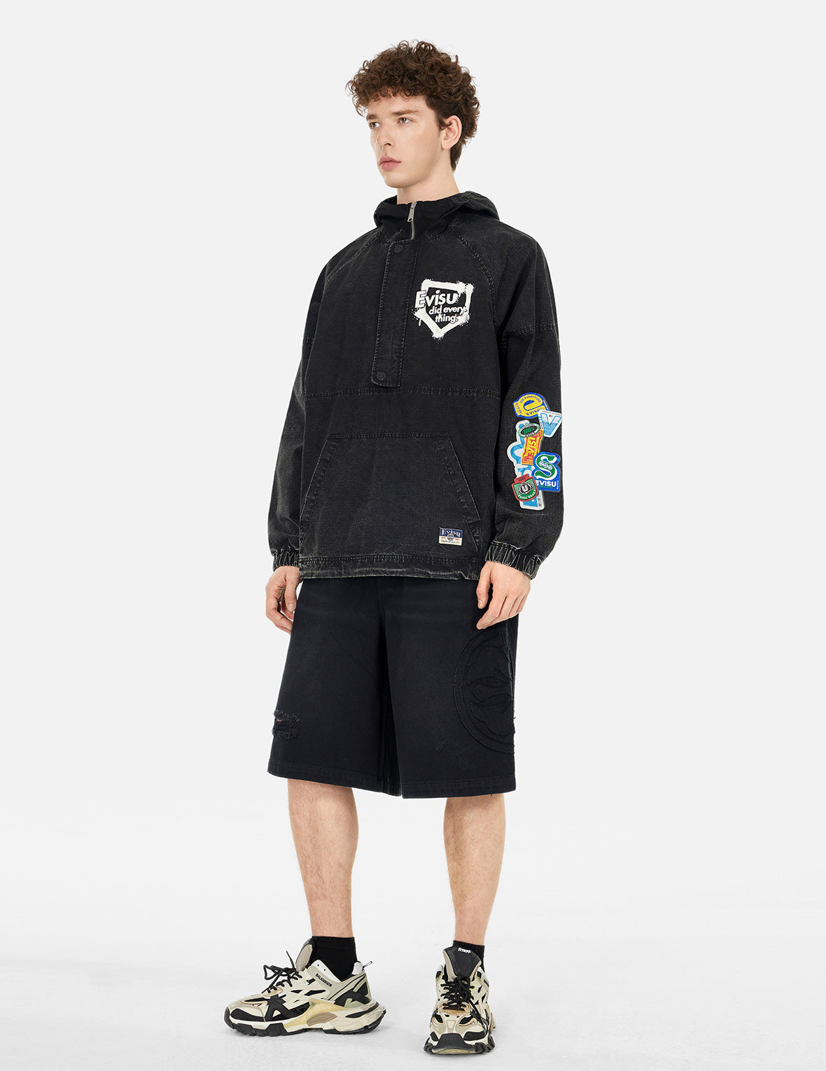 Graffiti Logo Relax Fit Half-Zip Hood Jacket