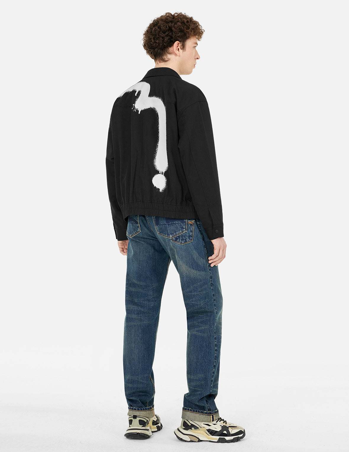 塗鴉大M印花寬鬆版型拉鍊外套