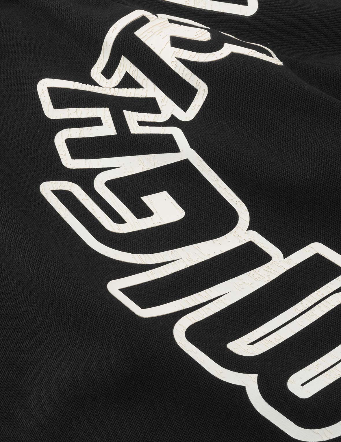 標語大M印花貼布繡口袋寬版運動褲