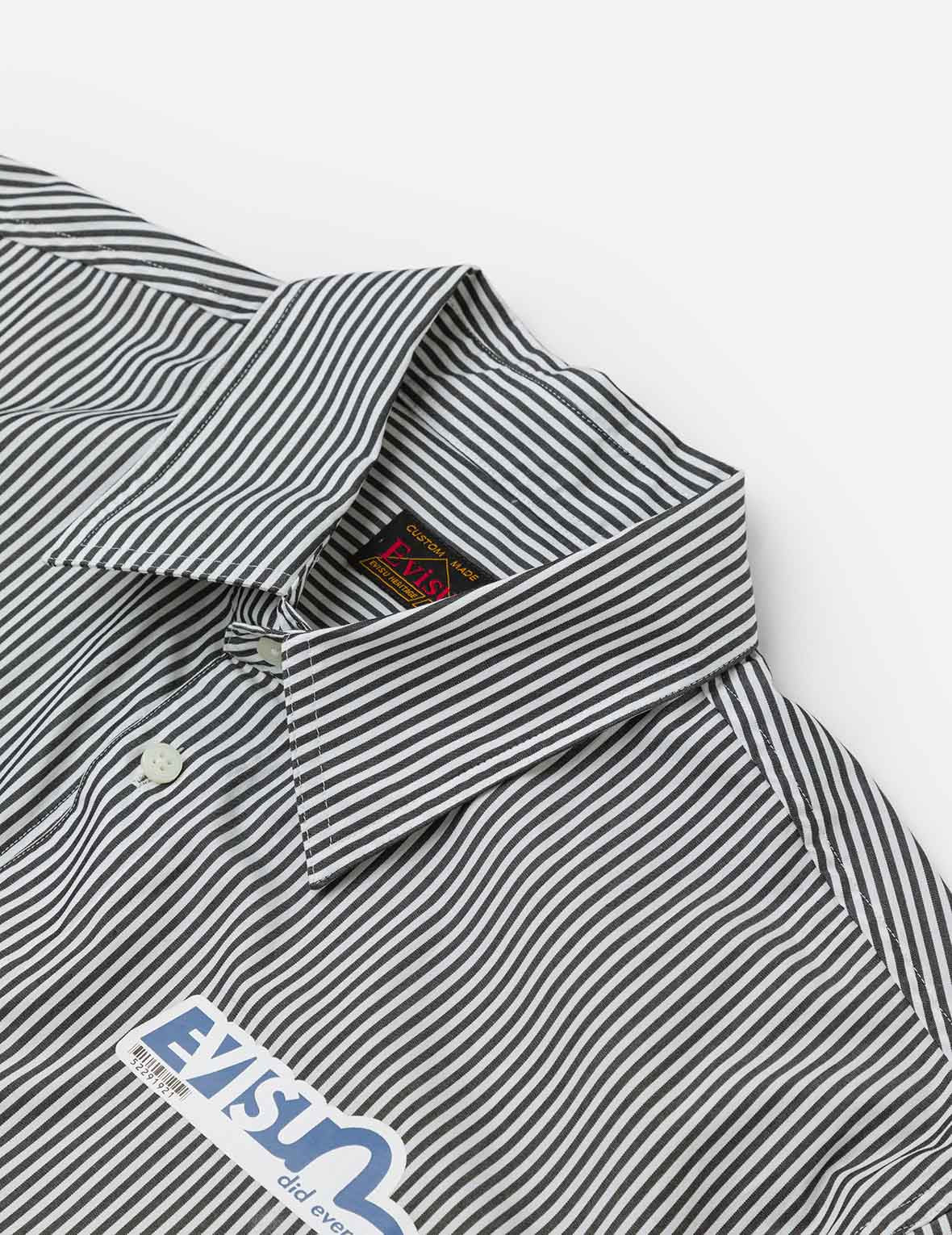 Two-tone Striped Oversized Short-sleeve Shirt
