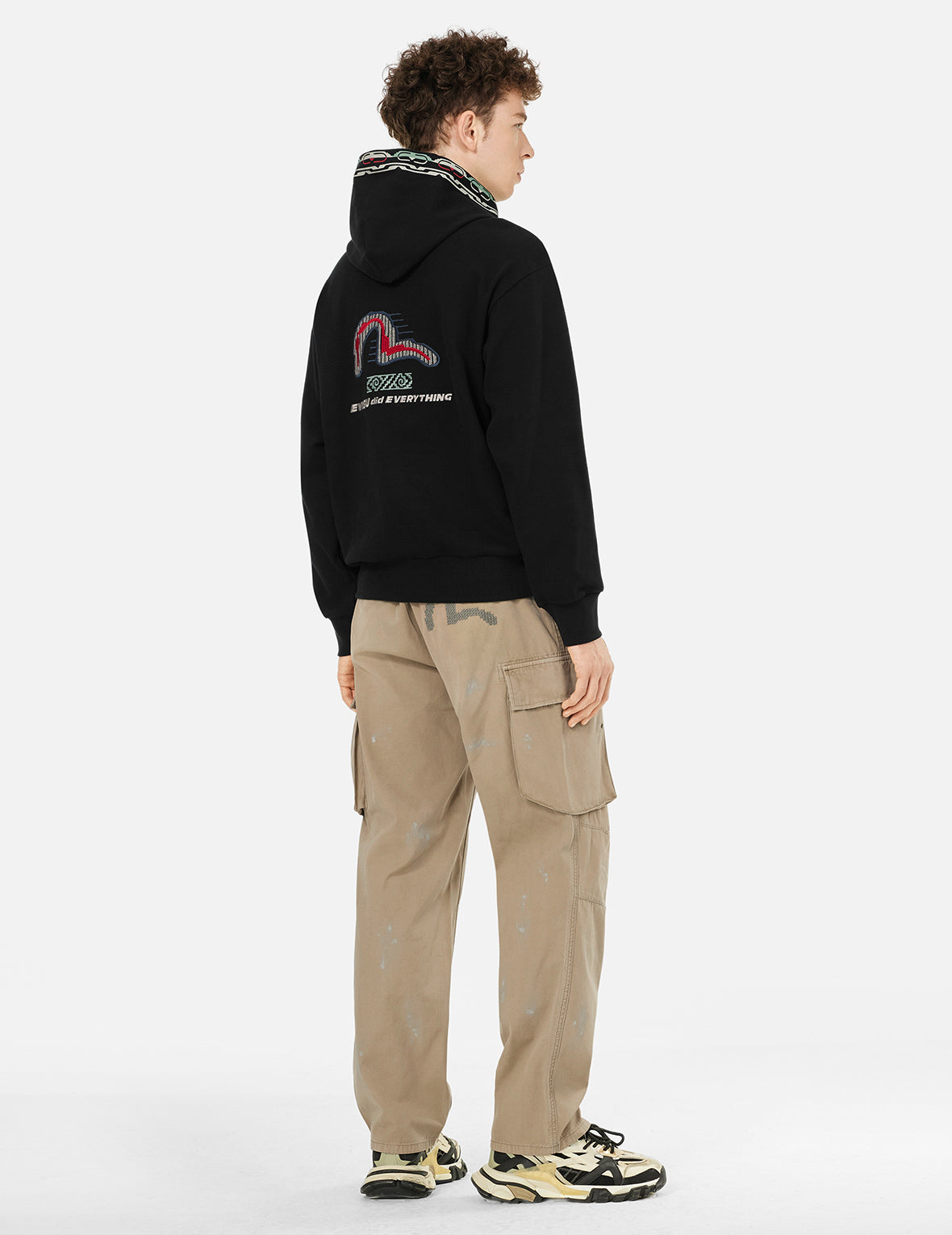 EVISU Totem Print and Embroidery Relax Fit Hoodie