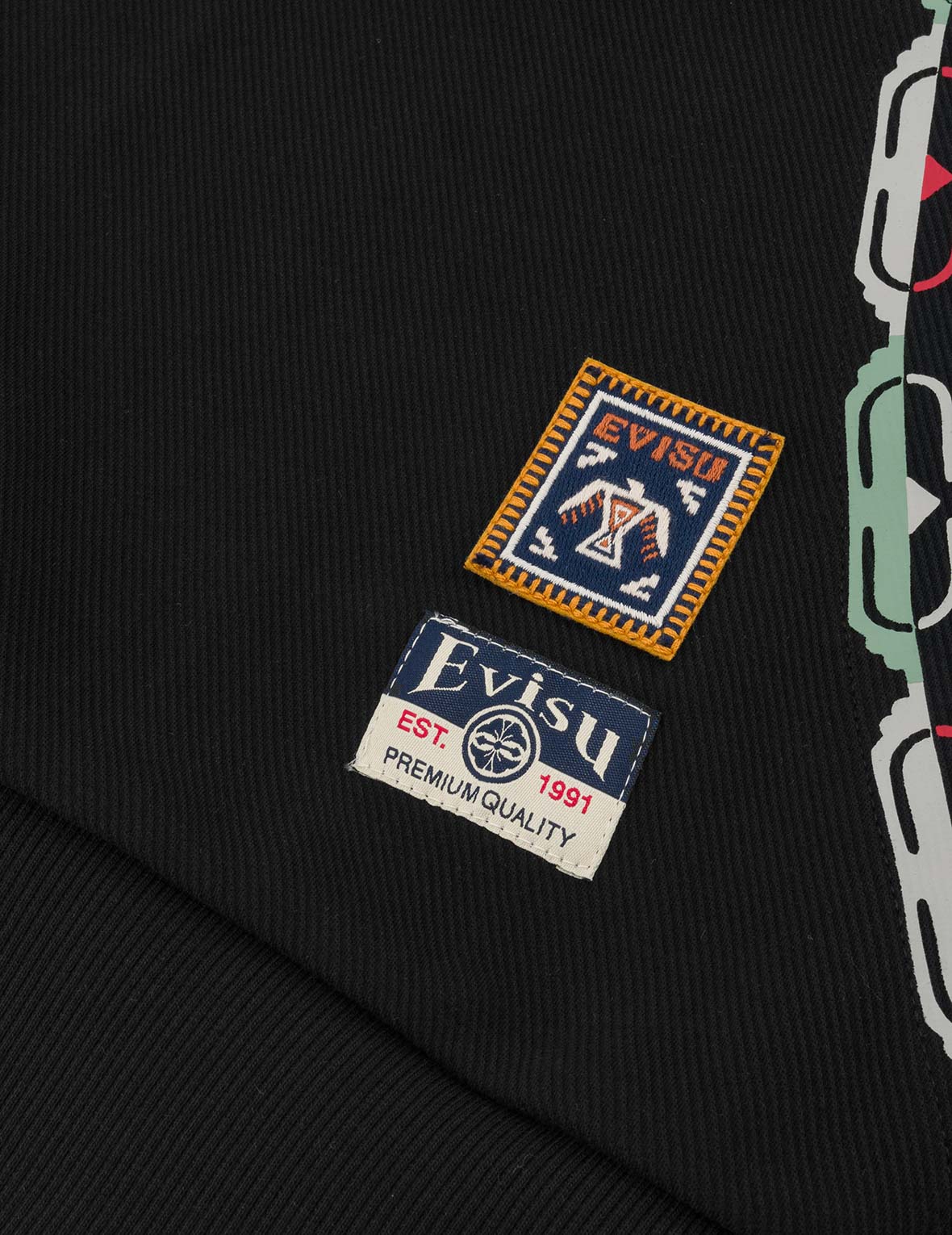 EVISU Totem Print and Embroidery Relax Fit Hoodie