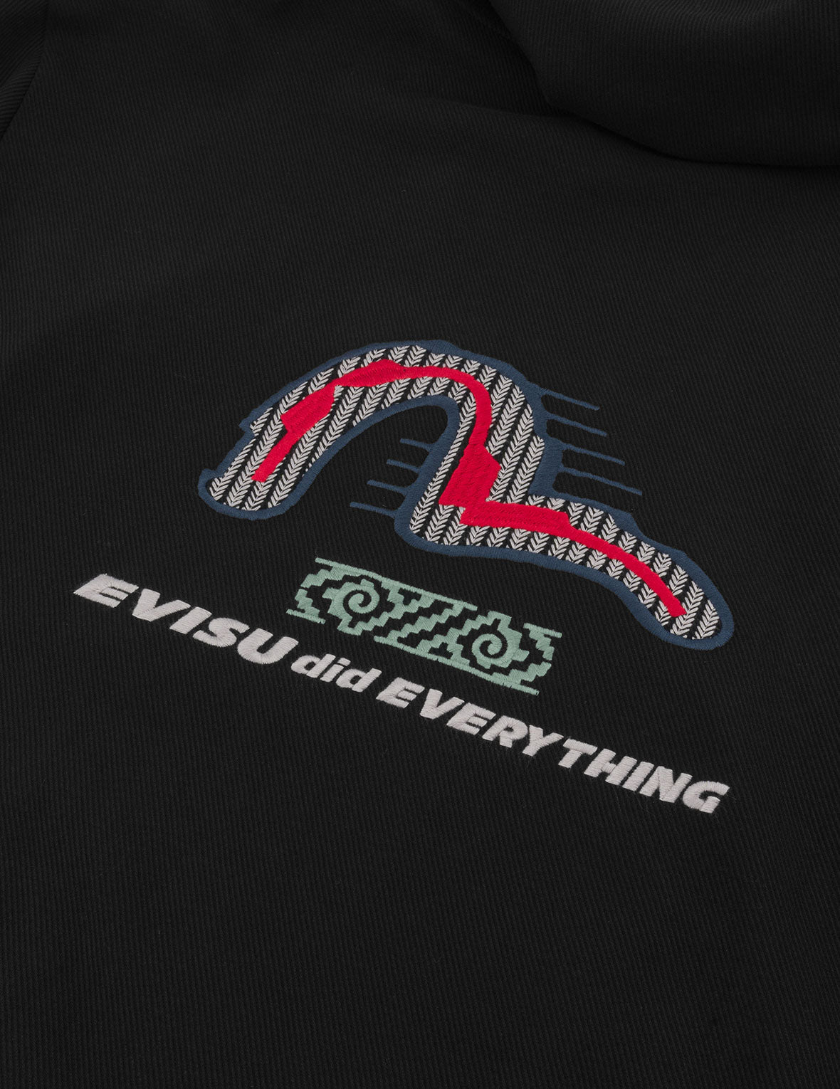 EVISU Totem Print and Embroidery Relax Fit Hoodie