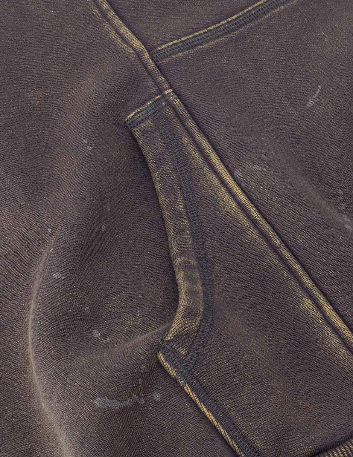 Washed Deconstructed Totem Kamon Embroidery Fashion Fit Hoodie Vest