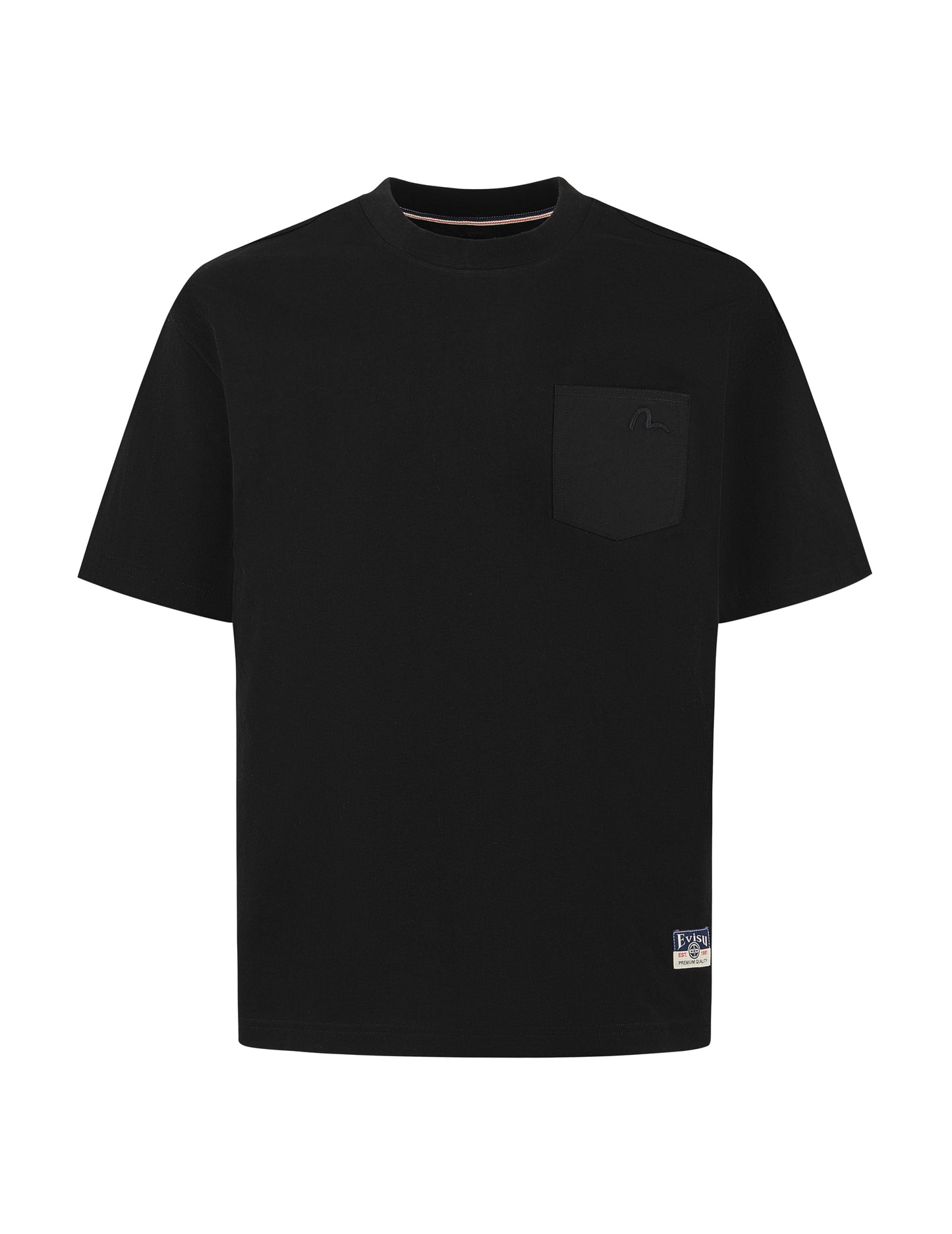 海鷗刺繡縫線口袋寬版休閒T恤