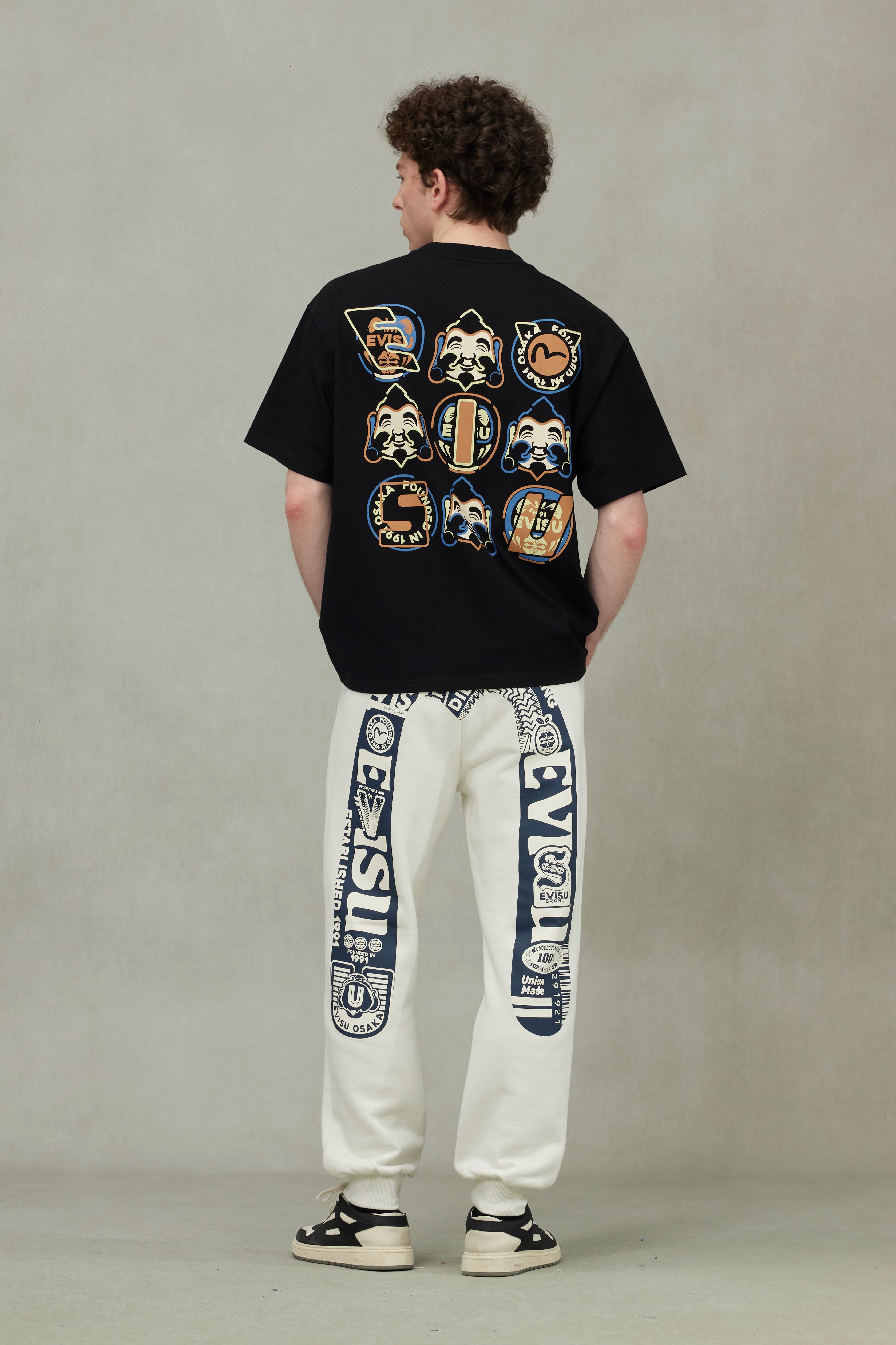 Godhead and Daruma Print Loose Fit T-Shirt