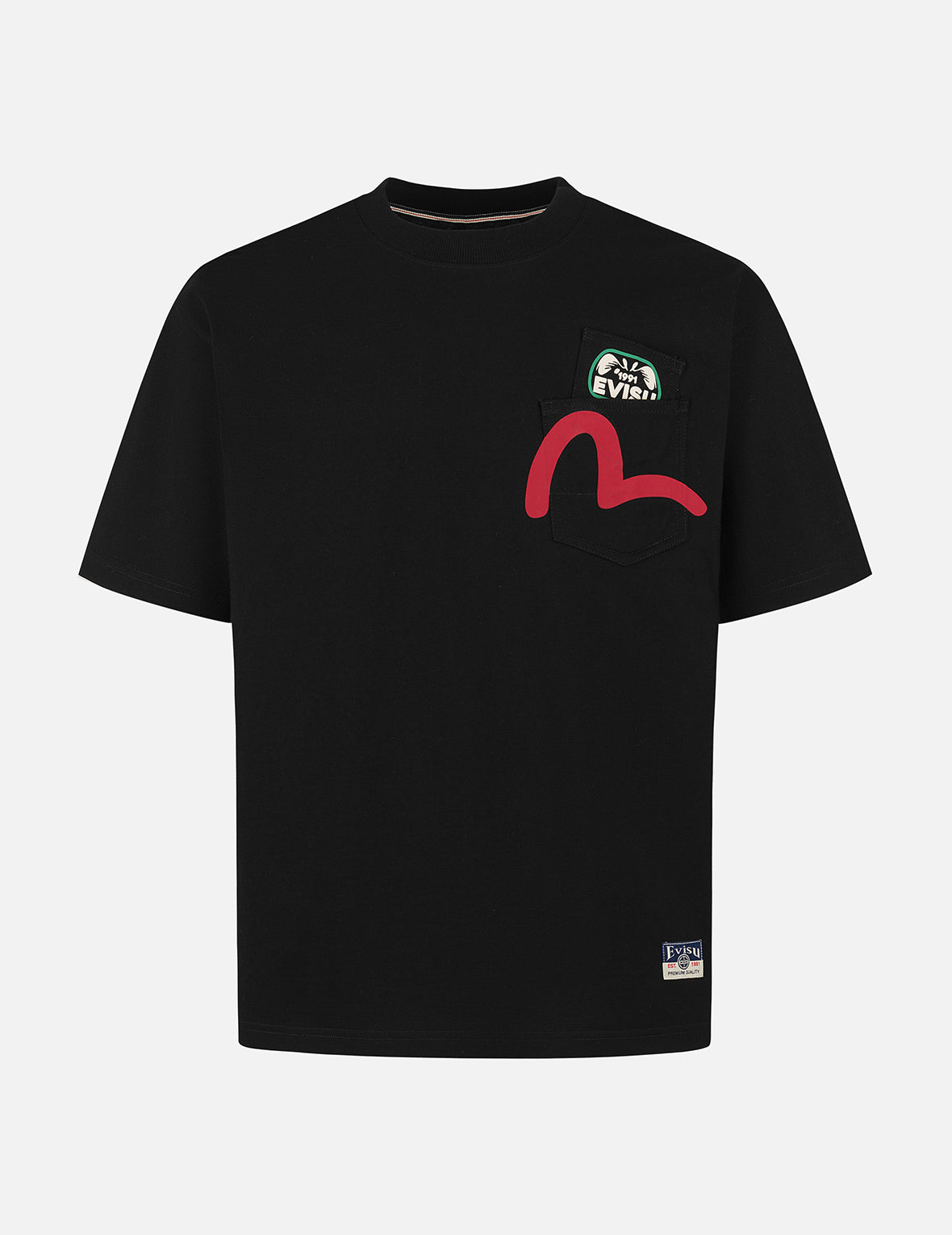 Multi-Pocket and Multi-Print Detail Relax Fit T-Shirt