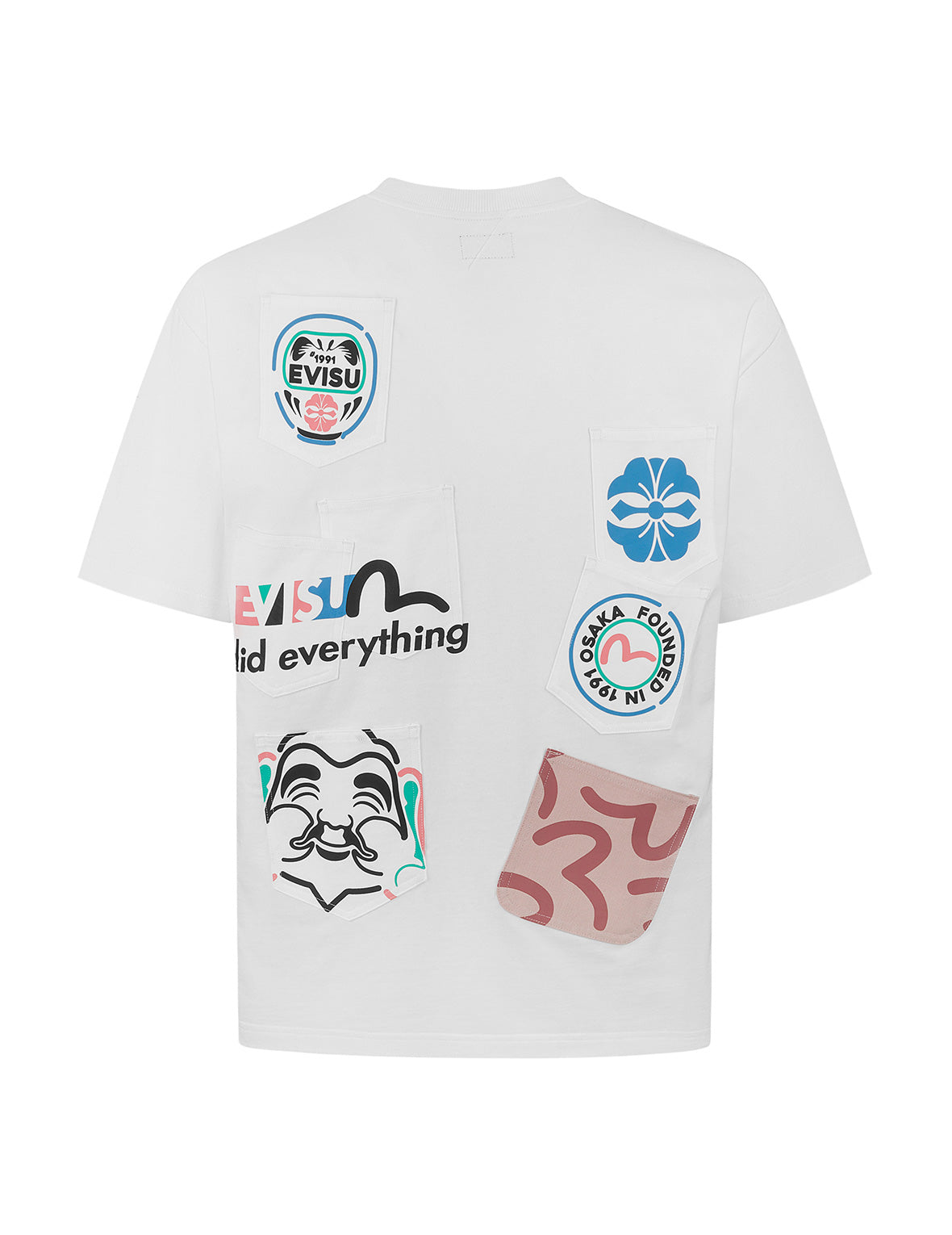 Multi-Pocket and Multi-Print Detail Relax Fit T-Shirt