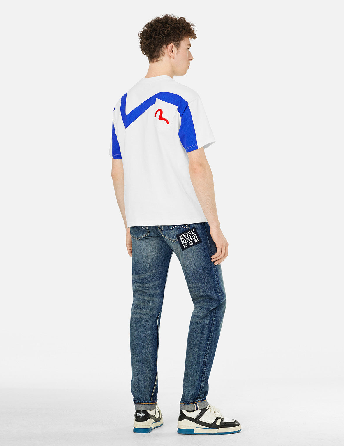 海鷗與標語印花寬版休閒T恤