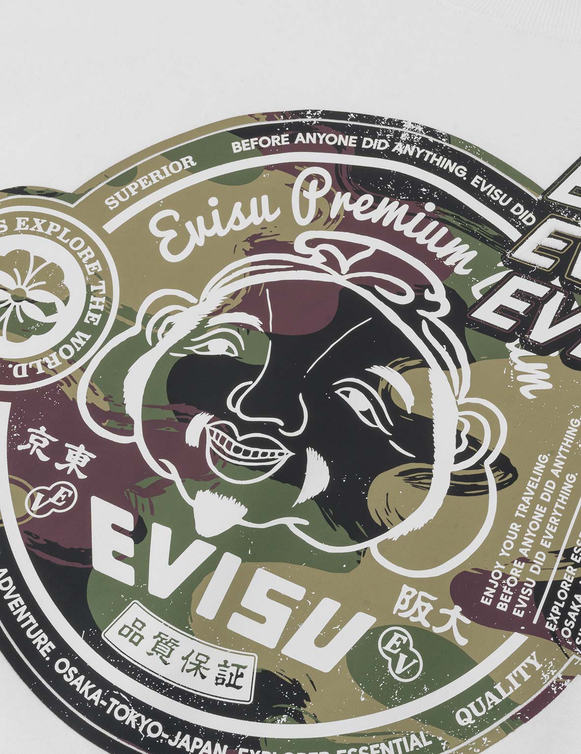 迷彩佛頭印花寬版休閒T恤