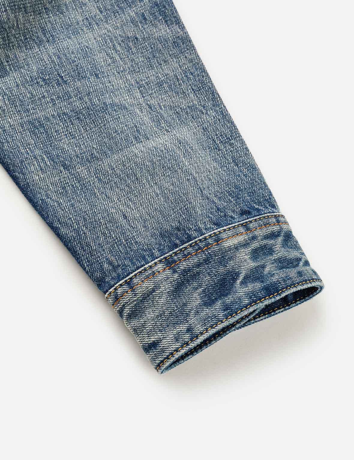 Brocade Patch Multi-pocket Denim Jacket