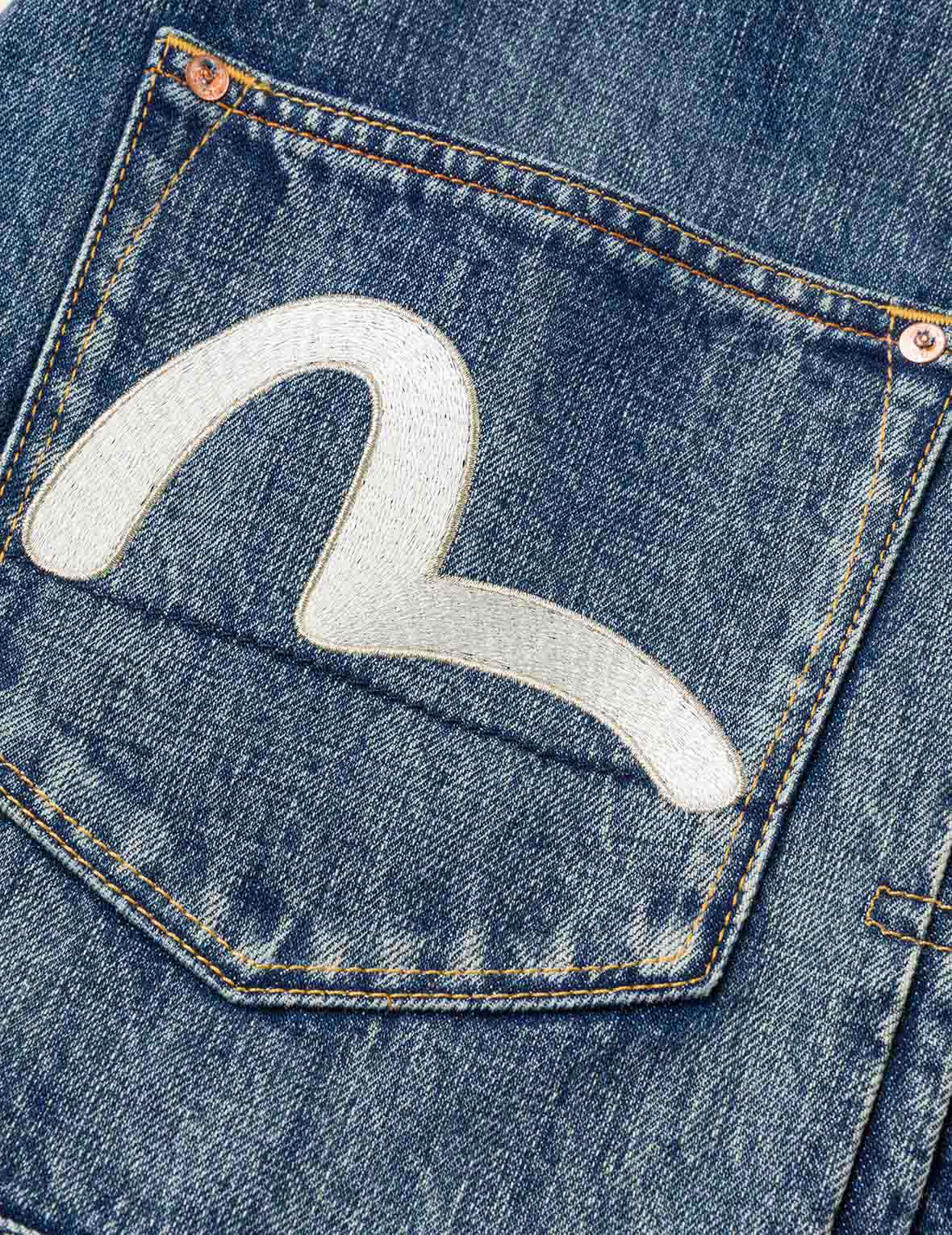 Brocade Patch Multi-pocket Denim Jacket