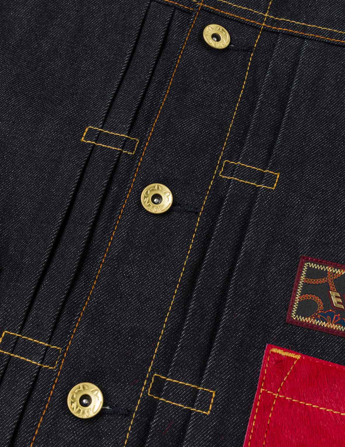 馬年主題浮世繪刺繡牛仔外套