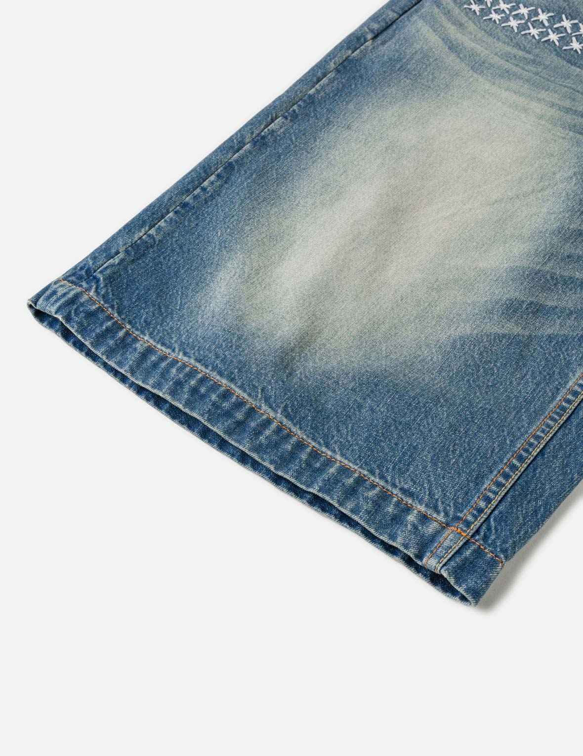 Sashiko Patch Denim Shorts