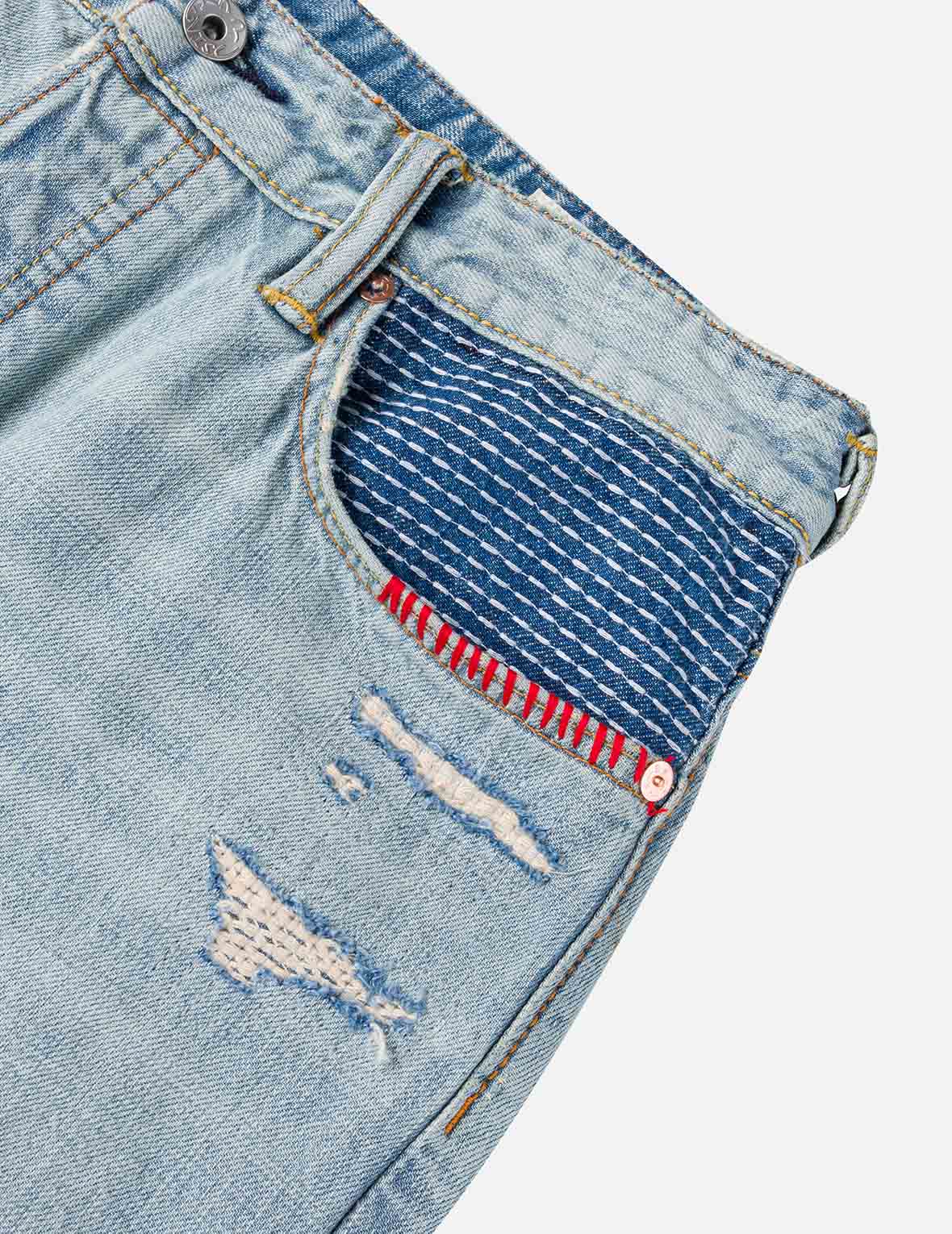 Daicock Sashiko Patchwork Jeans #2038