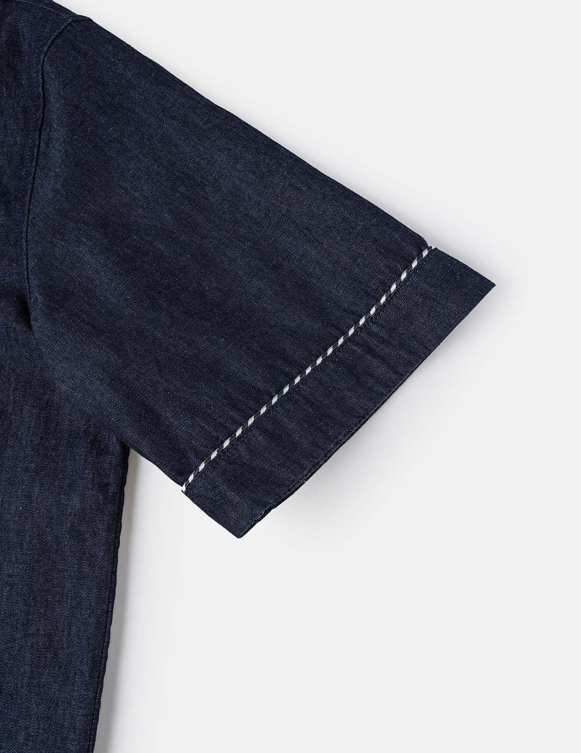 Whip-stitch Dual Pocket Denim Shirt