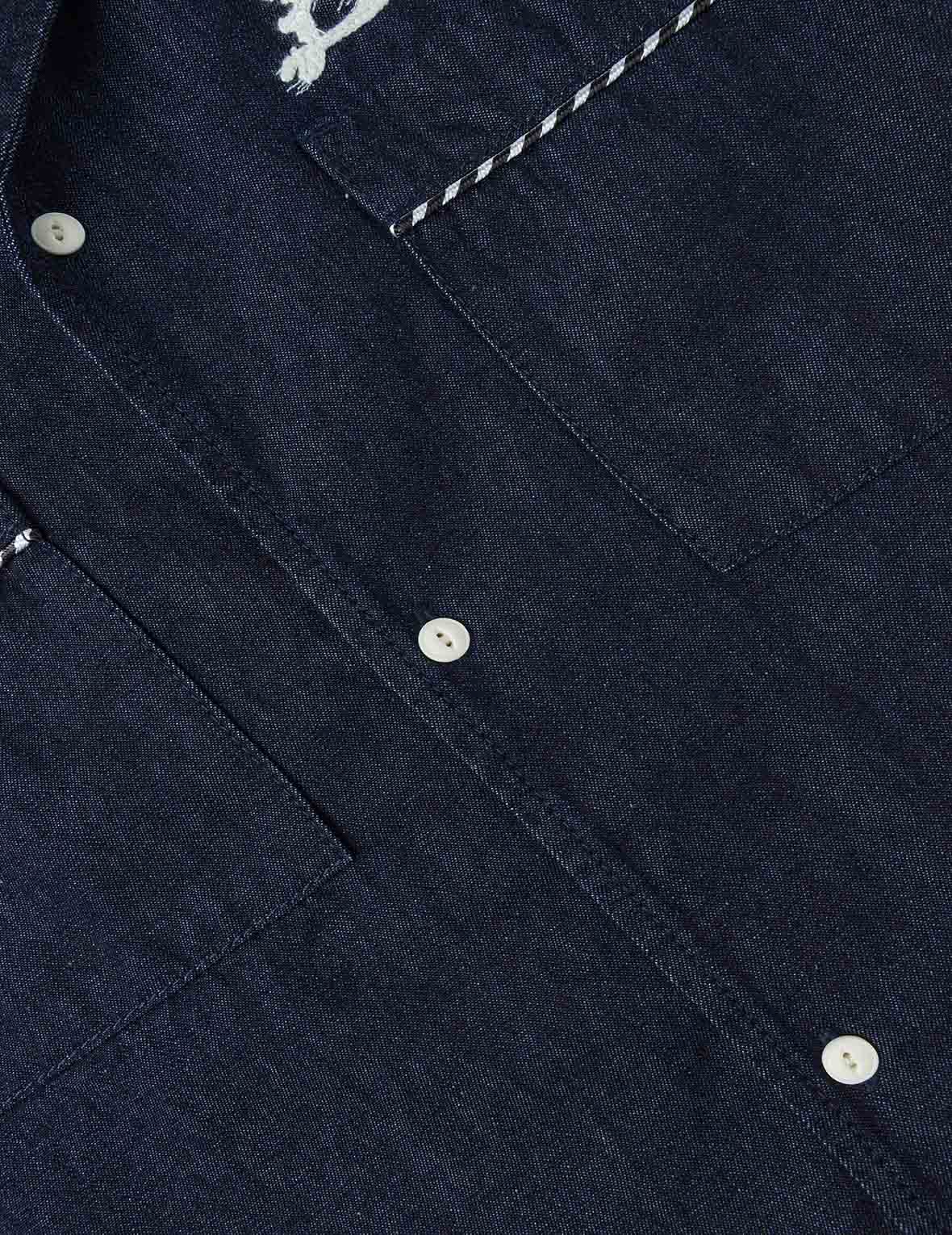 Whip-stitch Dual Pocket Denim Shirt