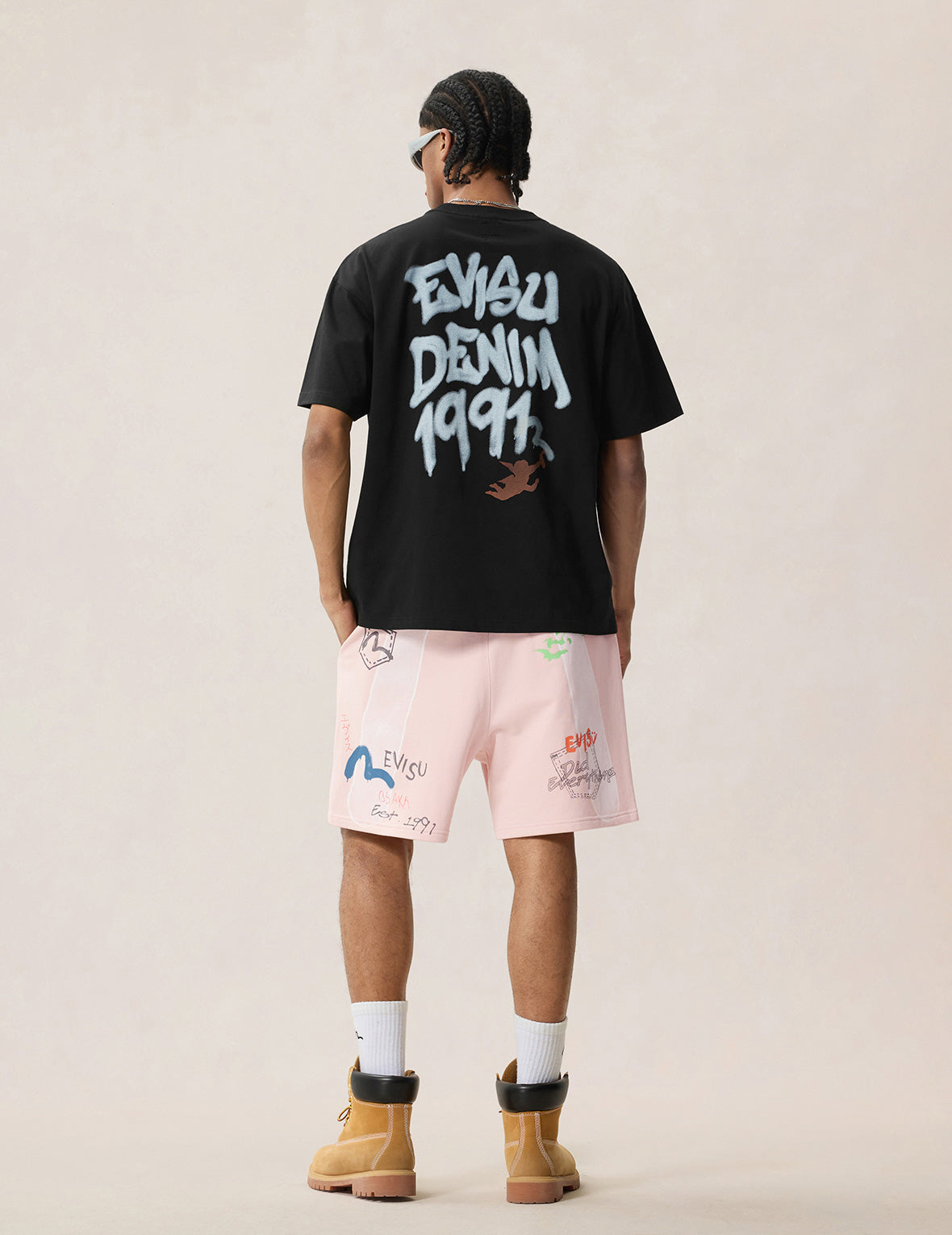 Hand-drawn Daicock Print Sweatshorts
