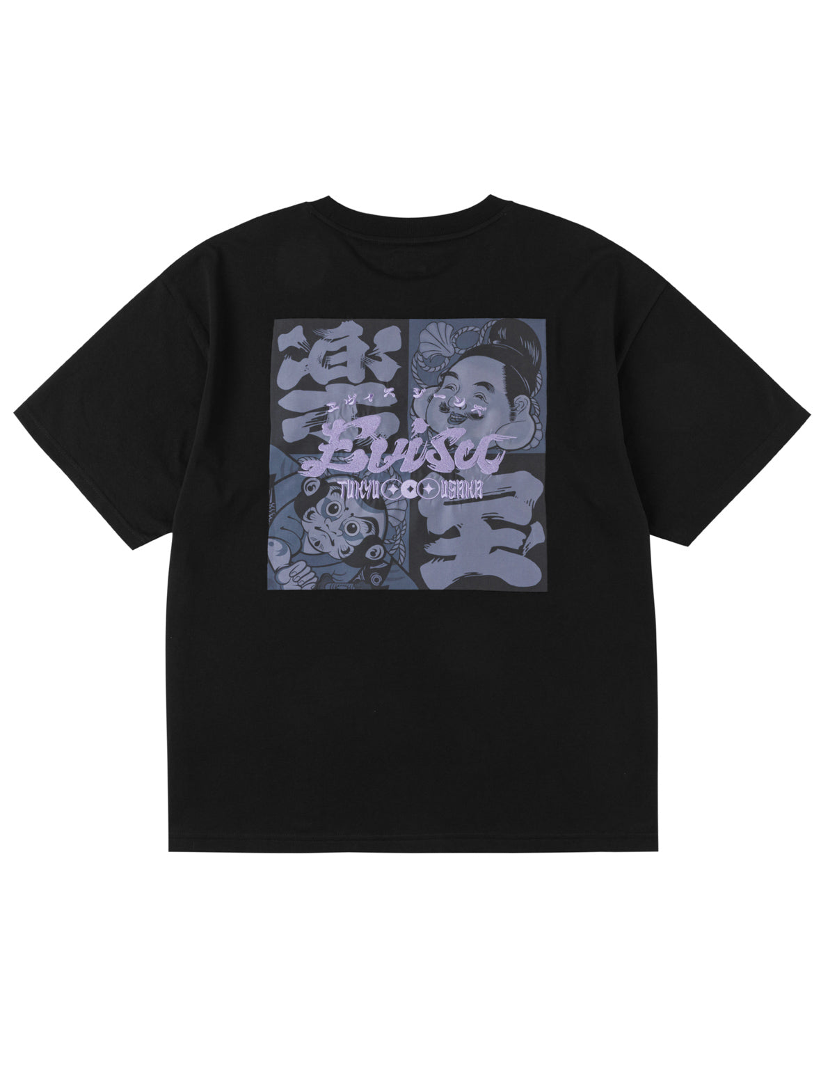 Godhead and Kite Daruma Kerchief Print T-shirt