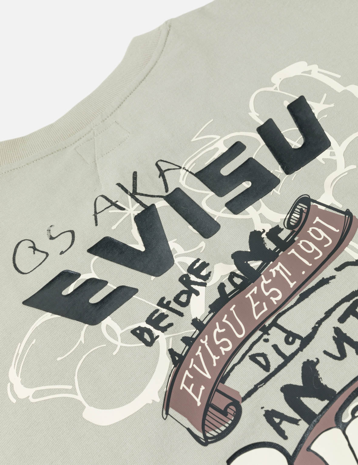 塗鴉標誌及佛頭印花T恤