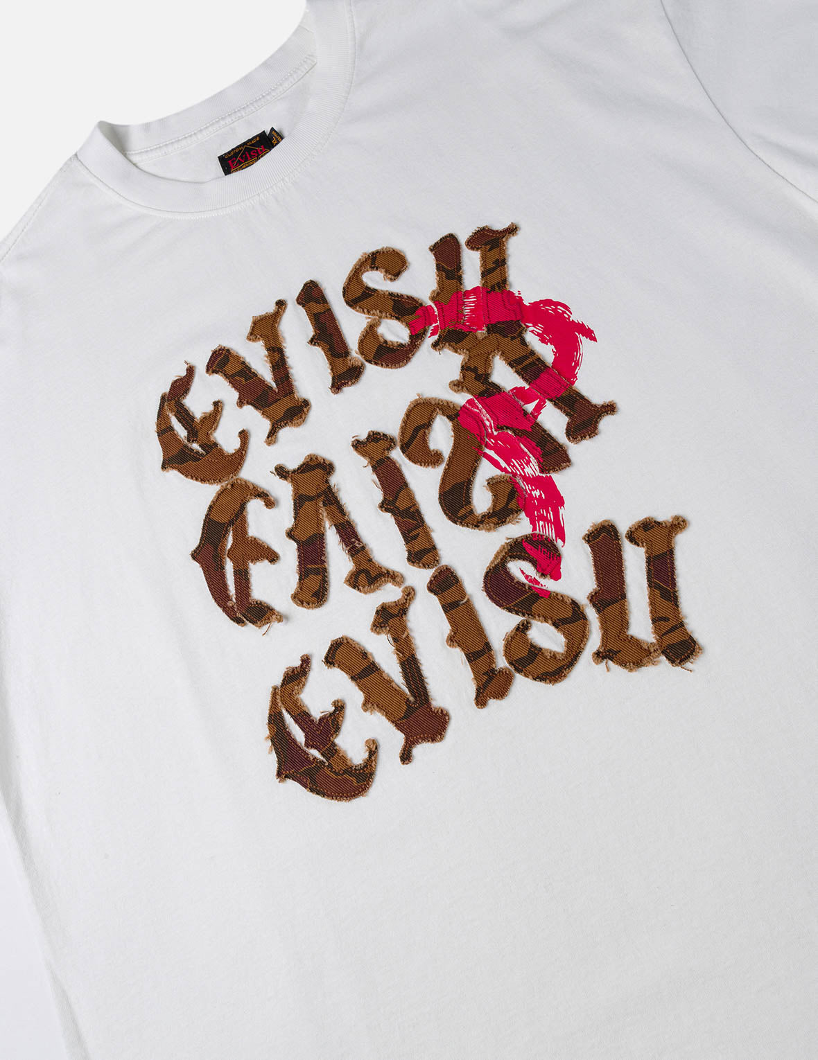 Distressed Ishigaki Camouflage Applique Logo T-shirt