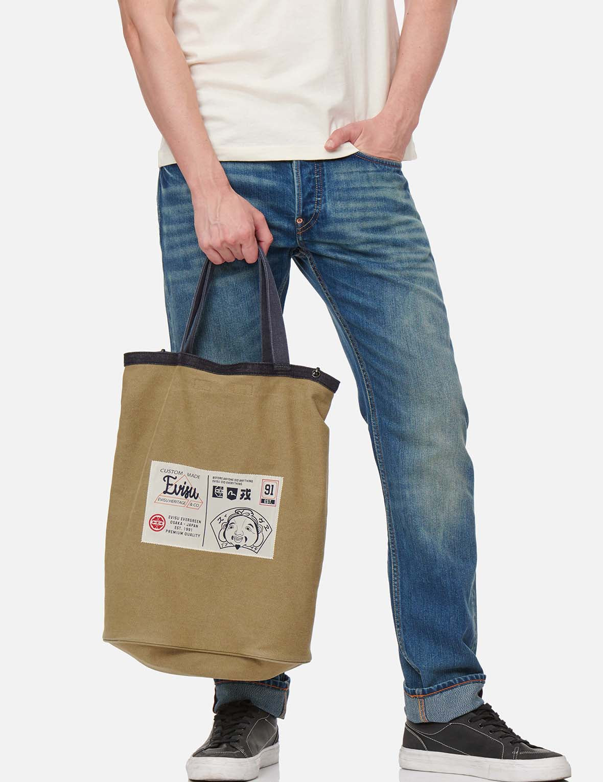 佛頭標籤兩用式帆布包