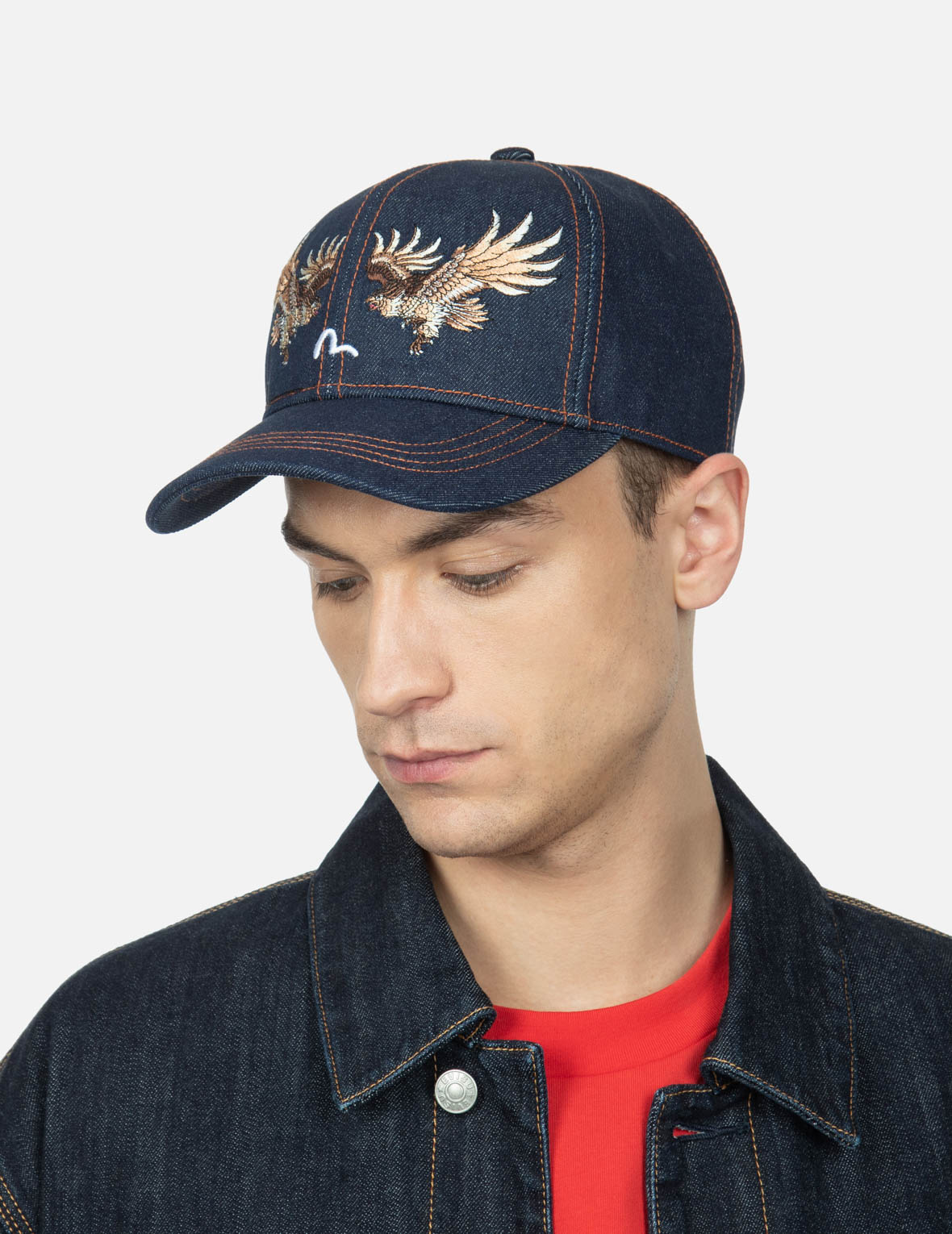 Eagle and Seagull Embroidery Denim Cap