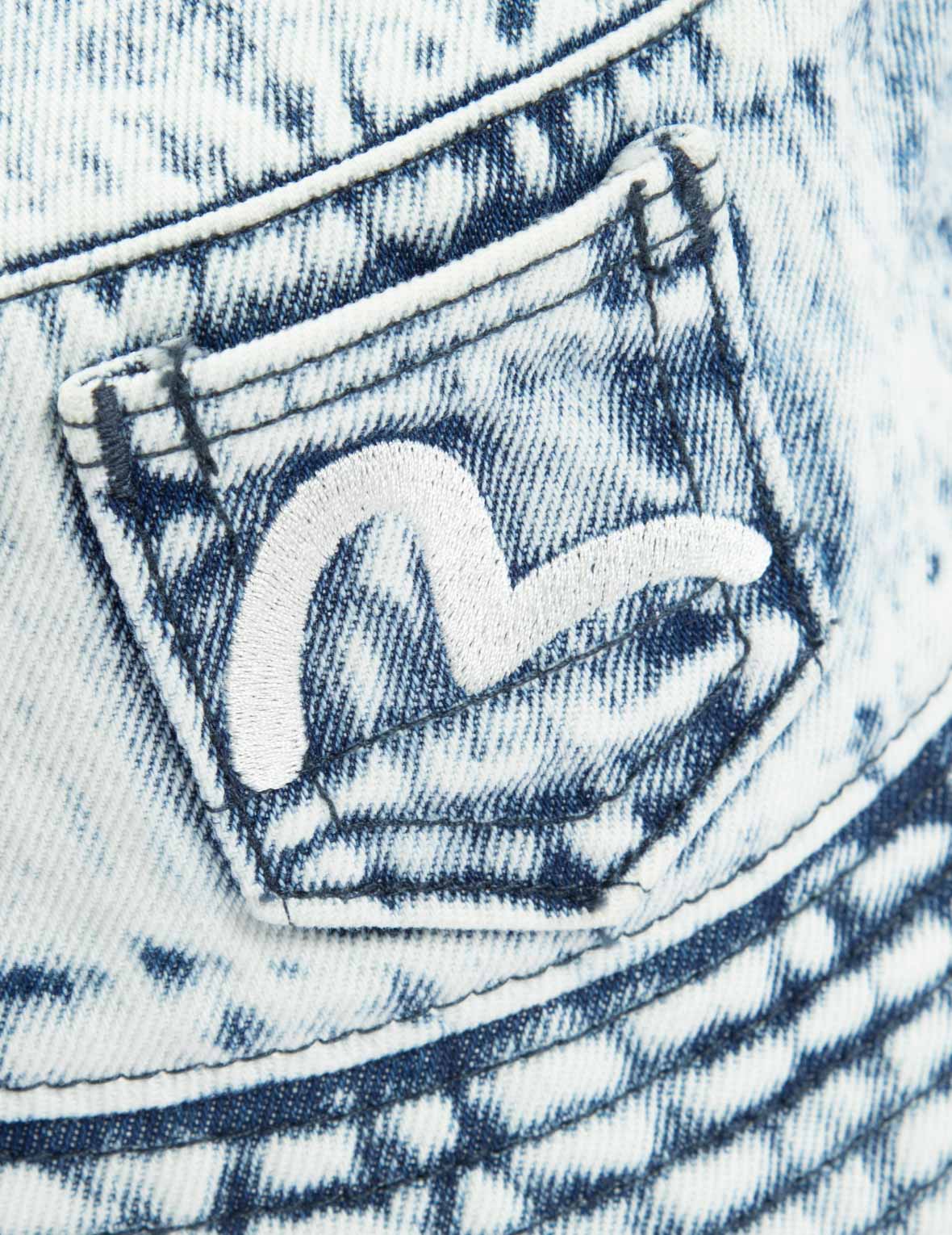 Graffiti Logo Embroidery Denim Bucket Hat