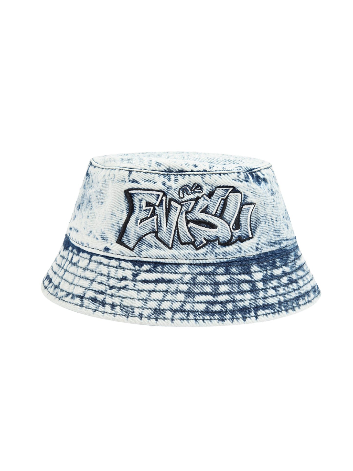 Graffiti Logo Embroidery Denim Bucket Hat