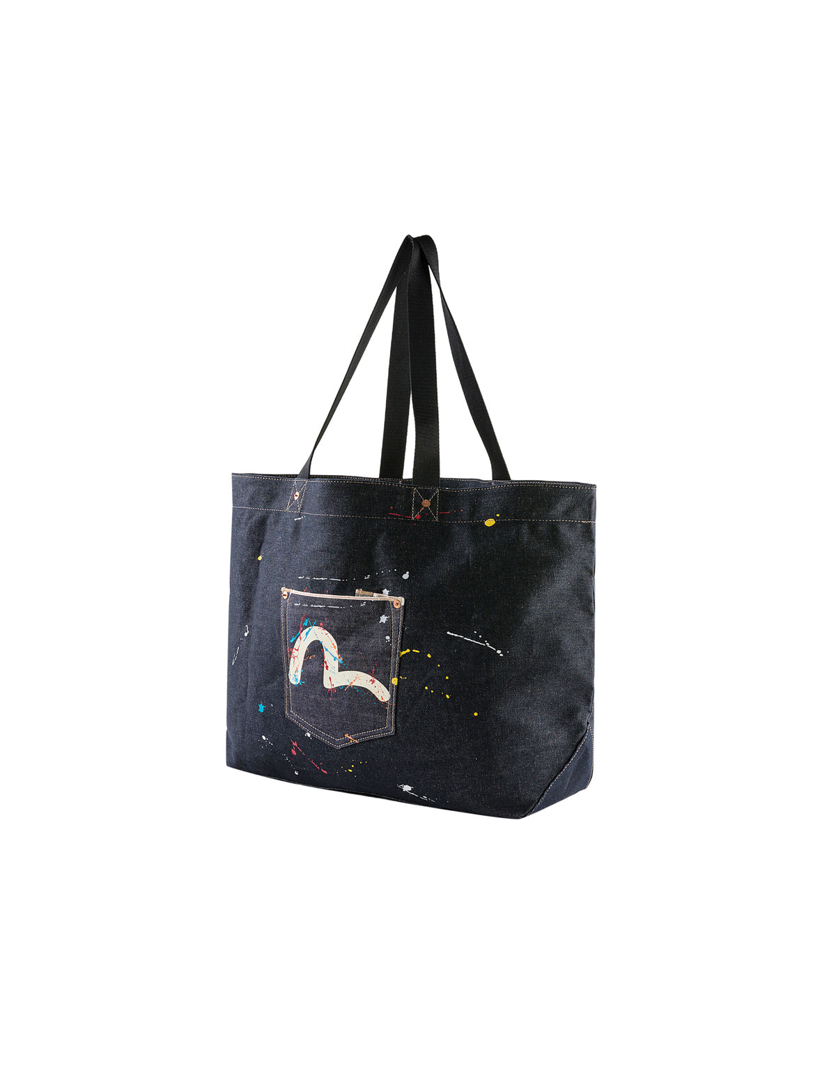 Seagull Splash Denim Tote Bag