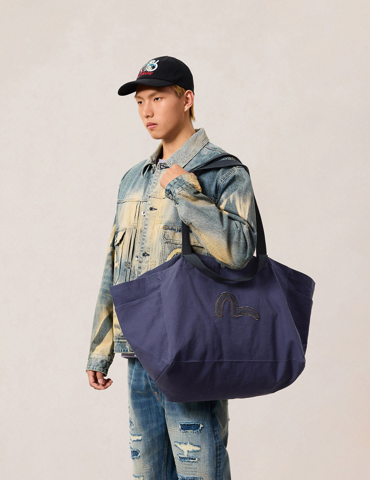 海鷗牛仔貼布托特包