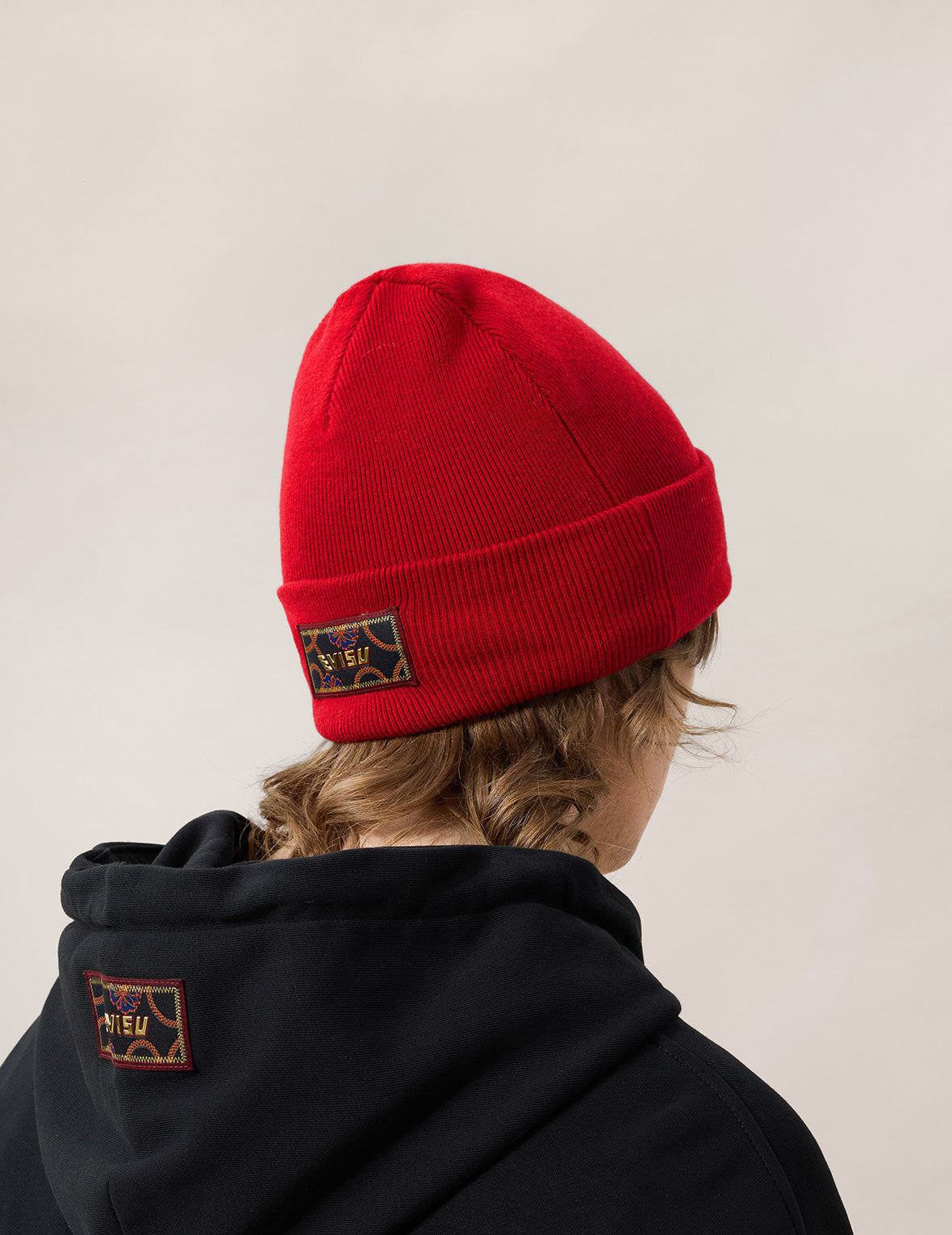 Evisu Logo Embroidery Beanie - Red