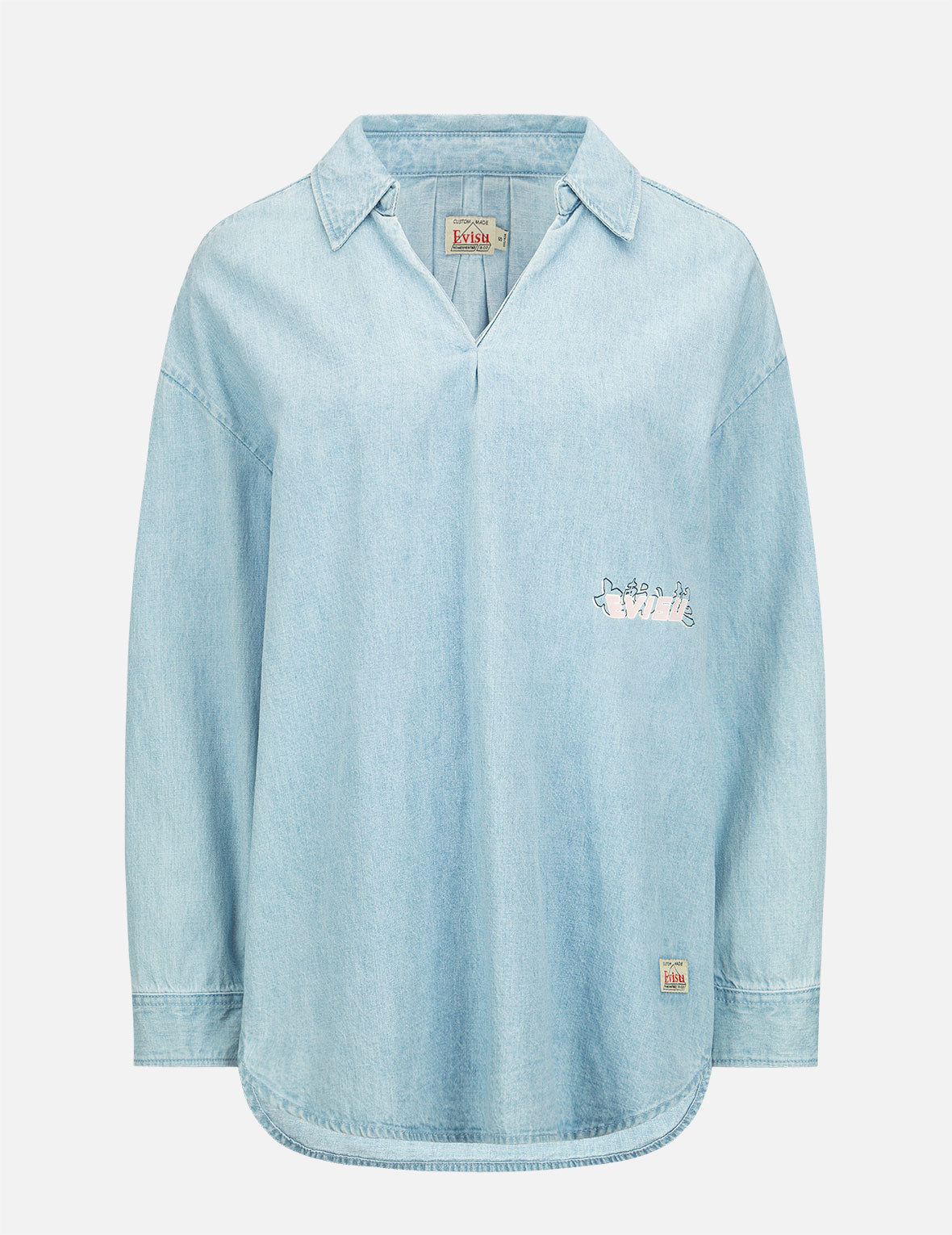 商標印花寬版牛仔上衣