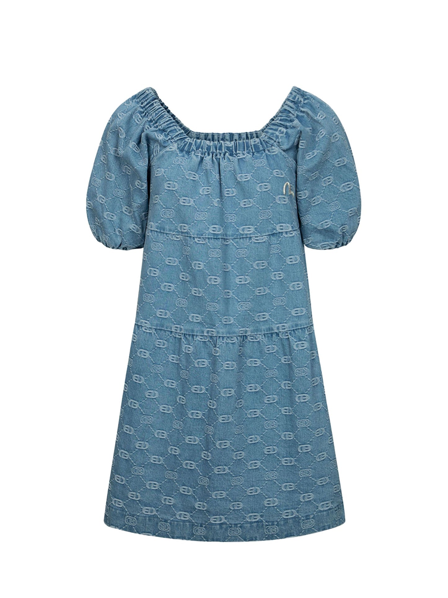 Allover Logo Jacquard Fashion Fit Denim Dress