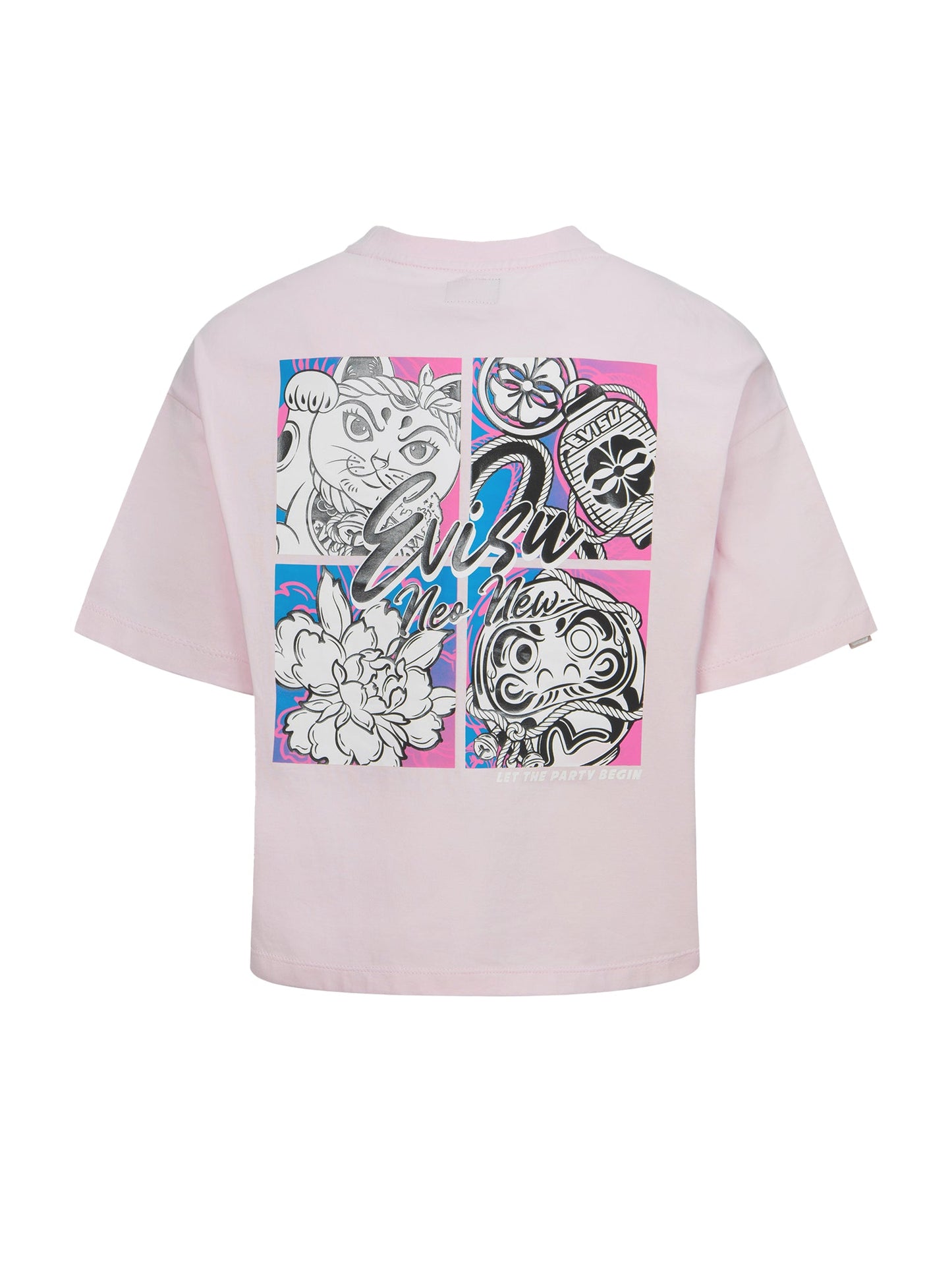 Cherry Blossom and Festival-Themed Daruma Cropped T-shirt