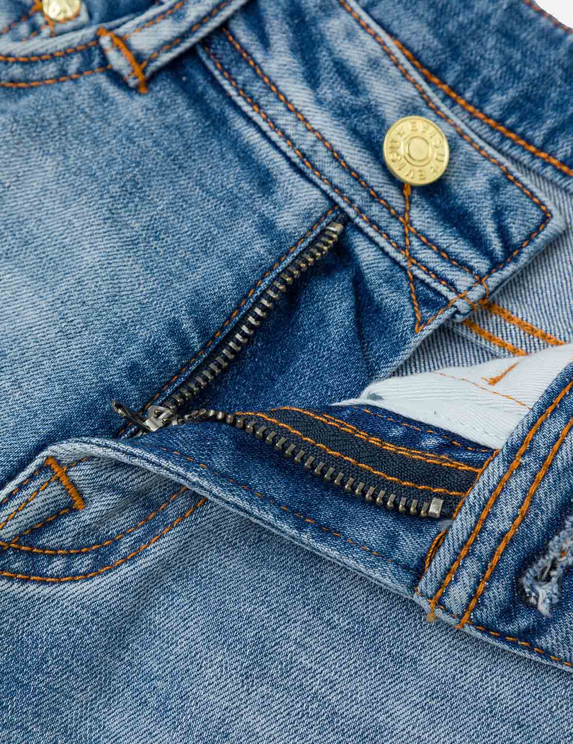 水洗海鷗與圖騰刺繡喇叭褲牛仔褲