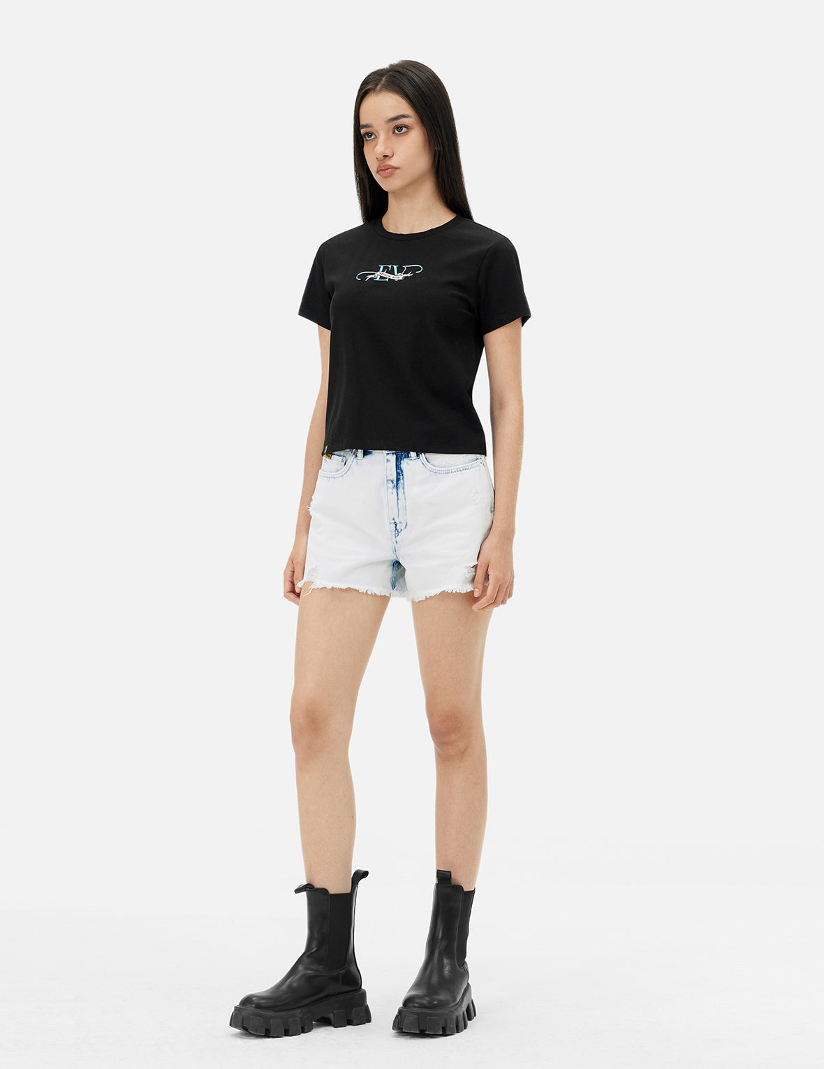 "EV" Print Slim Fit T-shirt