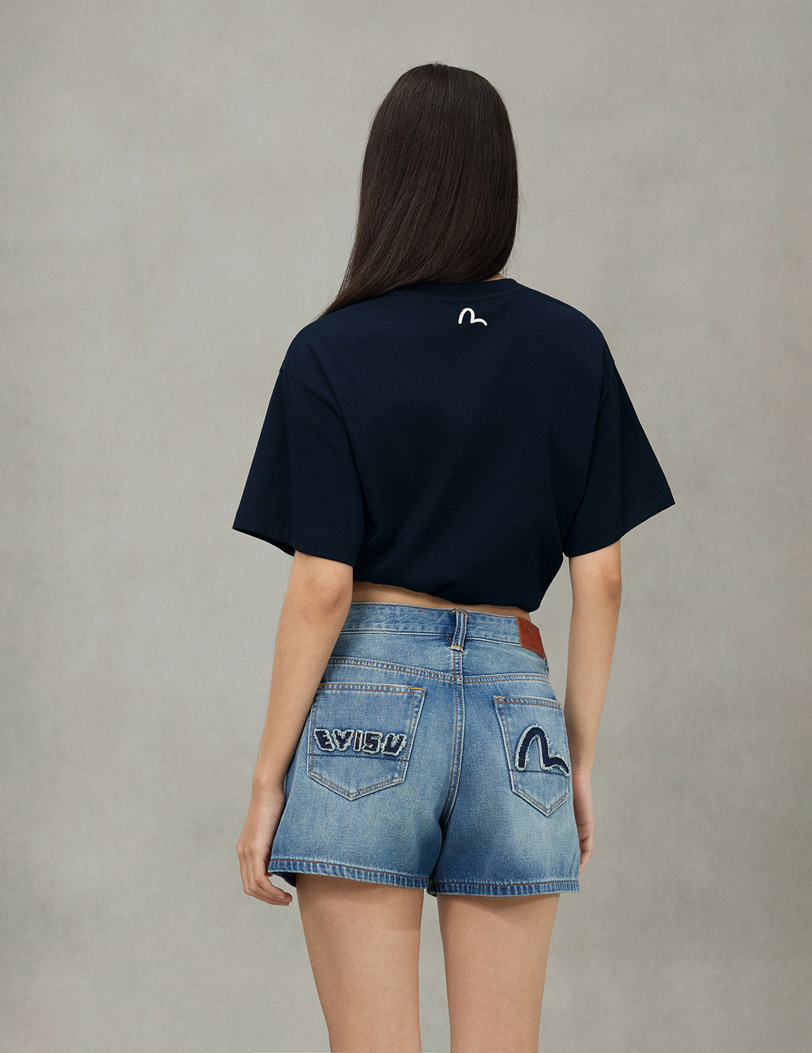 Seagull Print and Twisted Rope Logo Embroidery Boyfriend T-Shirt